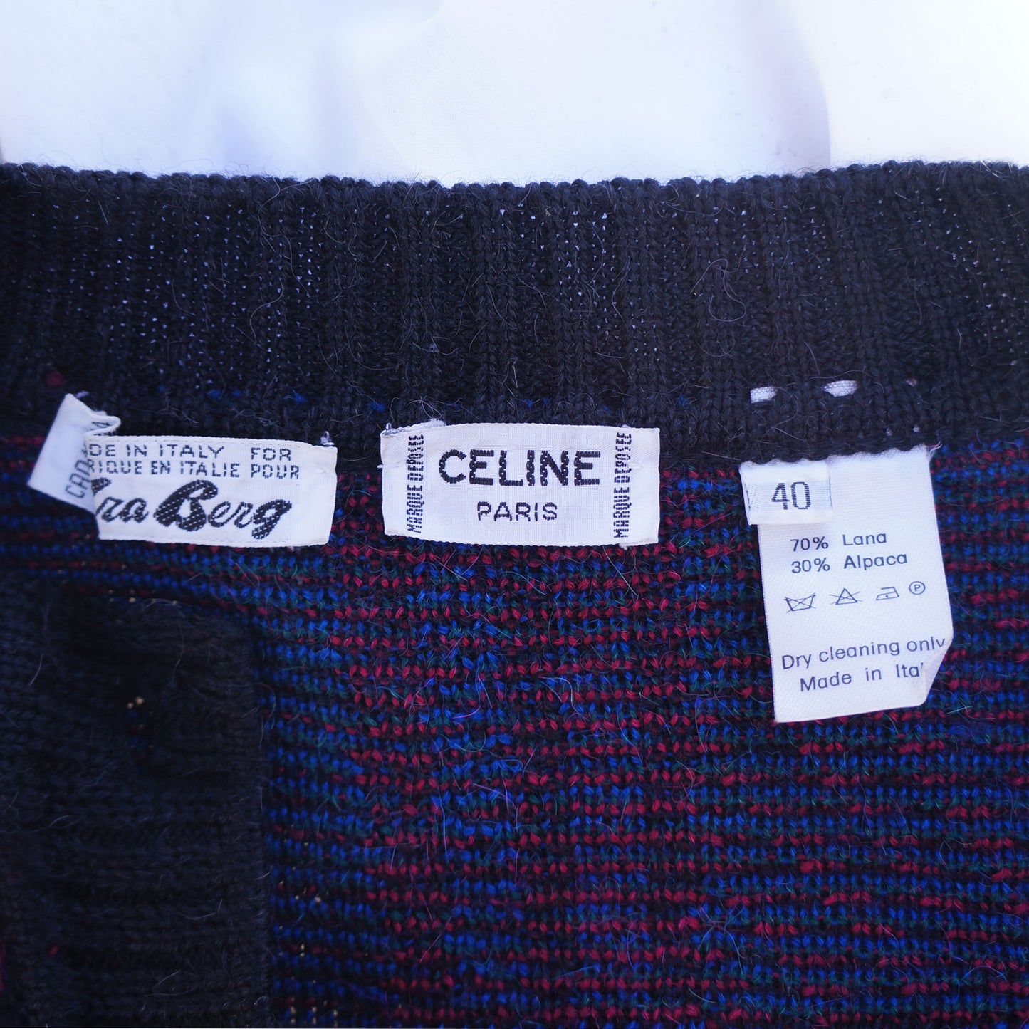 CÉLINE LONG KNIT SWEATER VINTAGE JACKET COAT - leefluxury.com