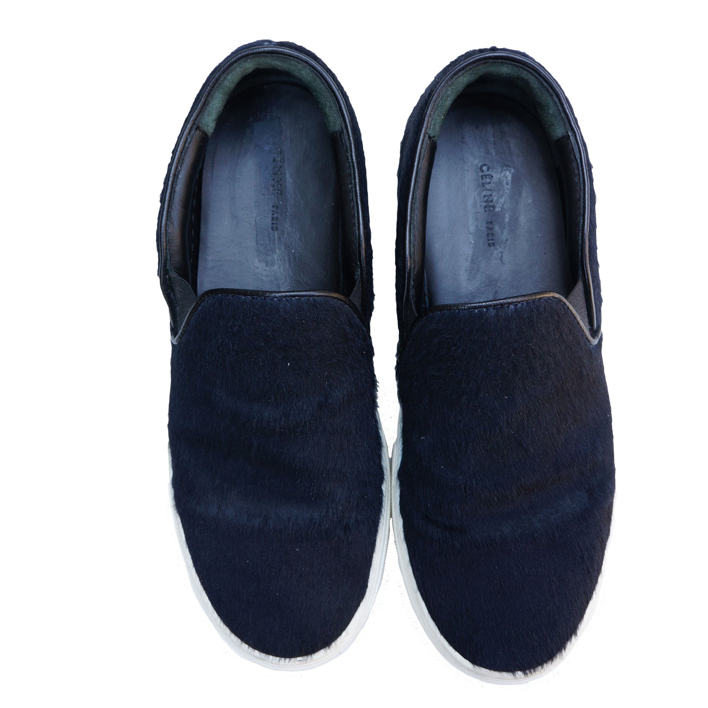 CELINE CALFSKIN PONY-STYLE SLIP-ON SNEAKERS - leefluxury.com