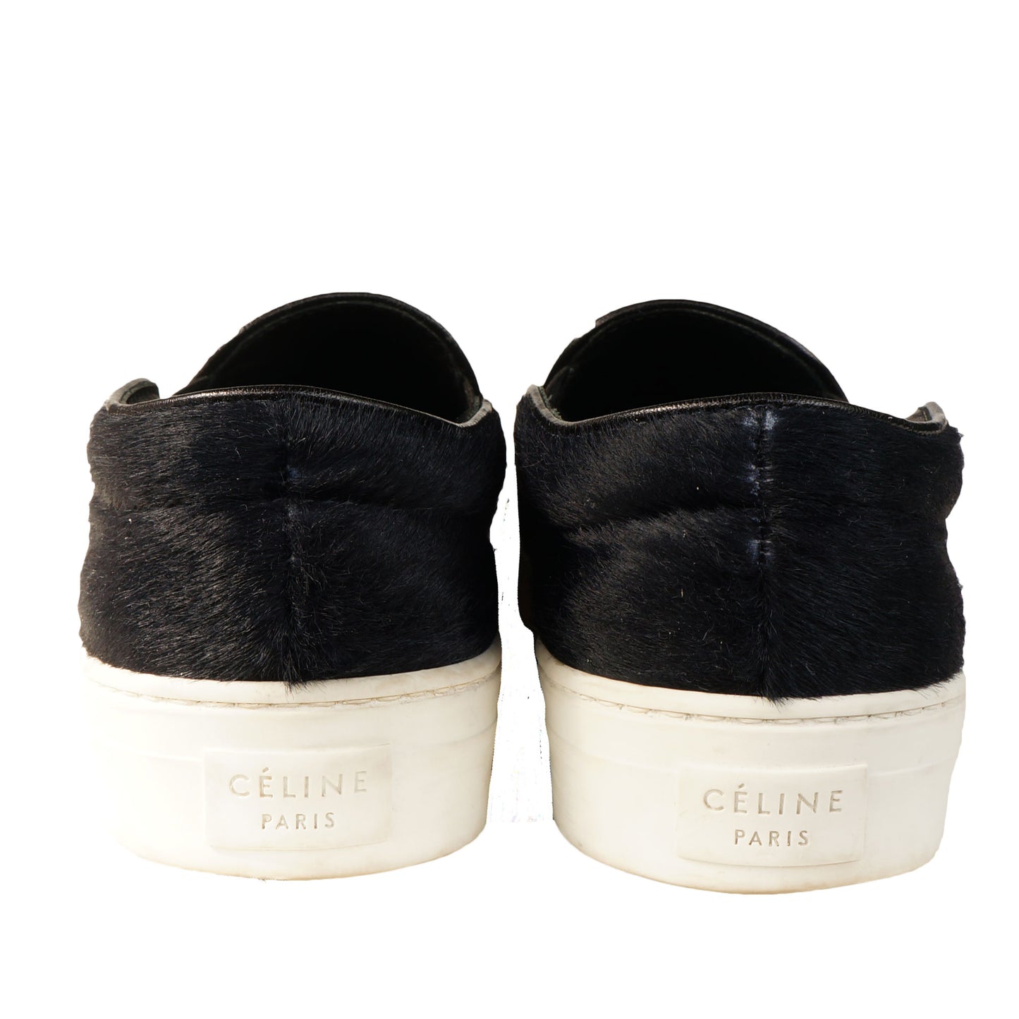 CELINE CALFSKIN PONY-STYLE SLIP-ON SNEAKERS - leefluxury.com