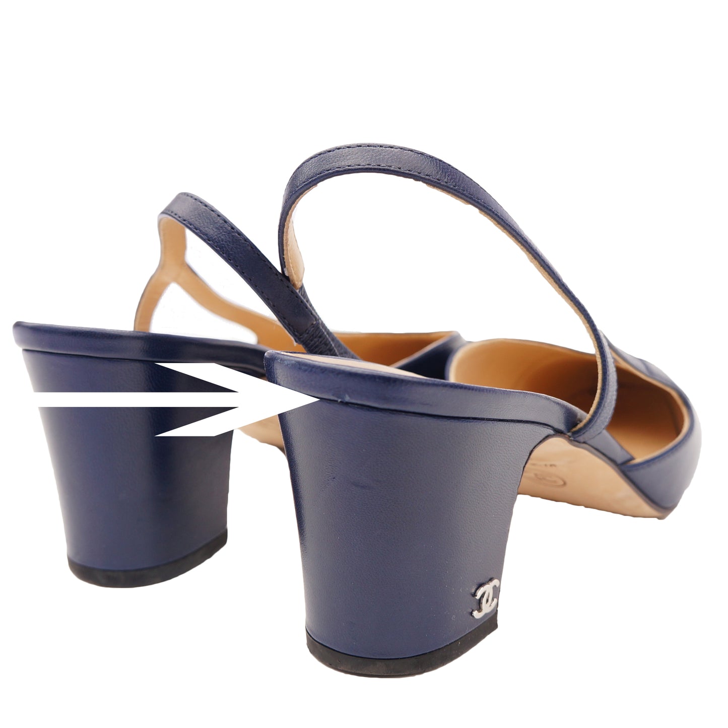 CHANEL CAP TOE CC SLINGBACK PUMP - leefluxury.com