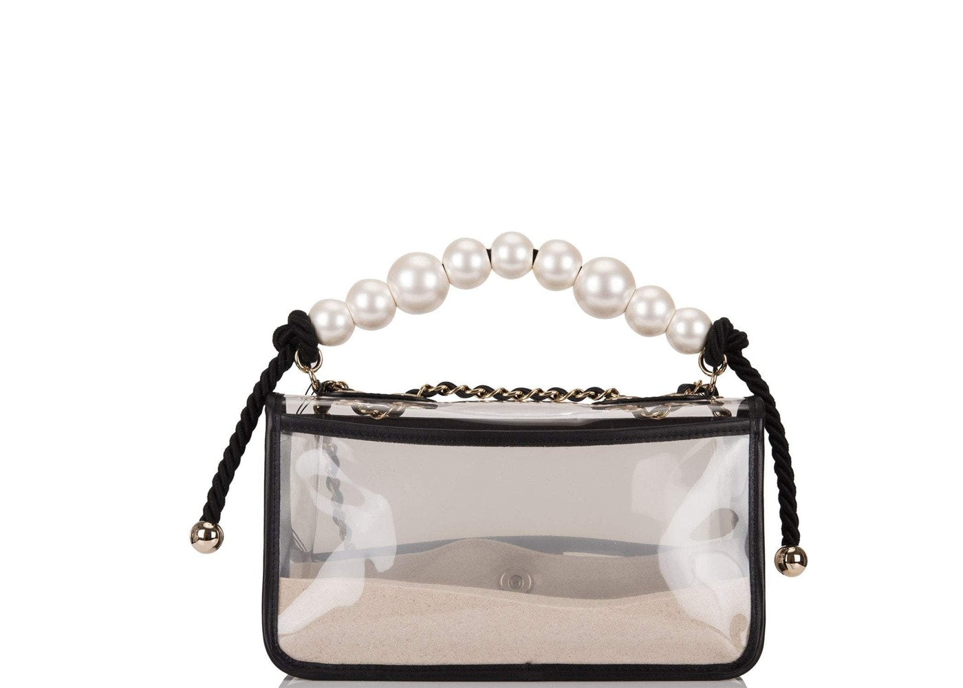 Chanel Sand By The Sea Flap Bag Pearl PVC Clear - leefluxury.com