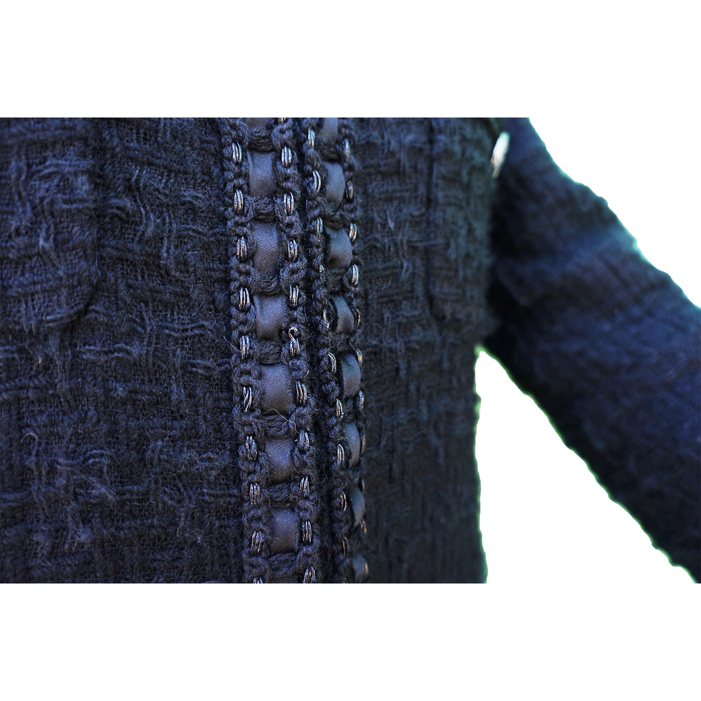 CHANEL 2017 TWEED BLACK ZIPPER JACKET - leefluxury.com