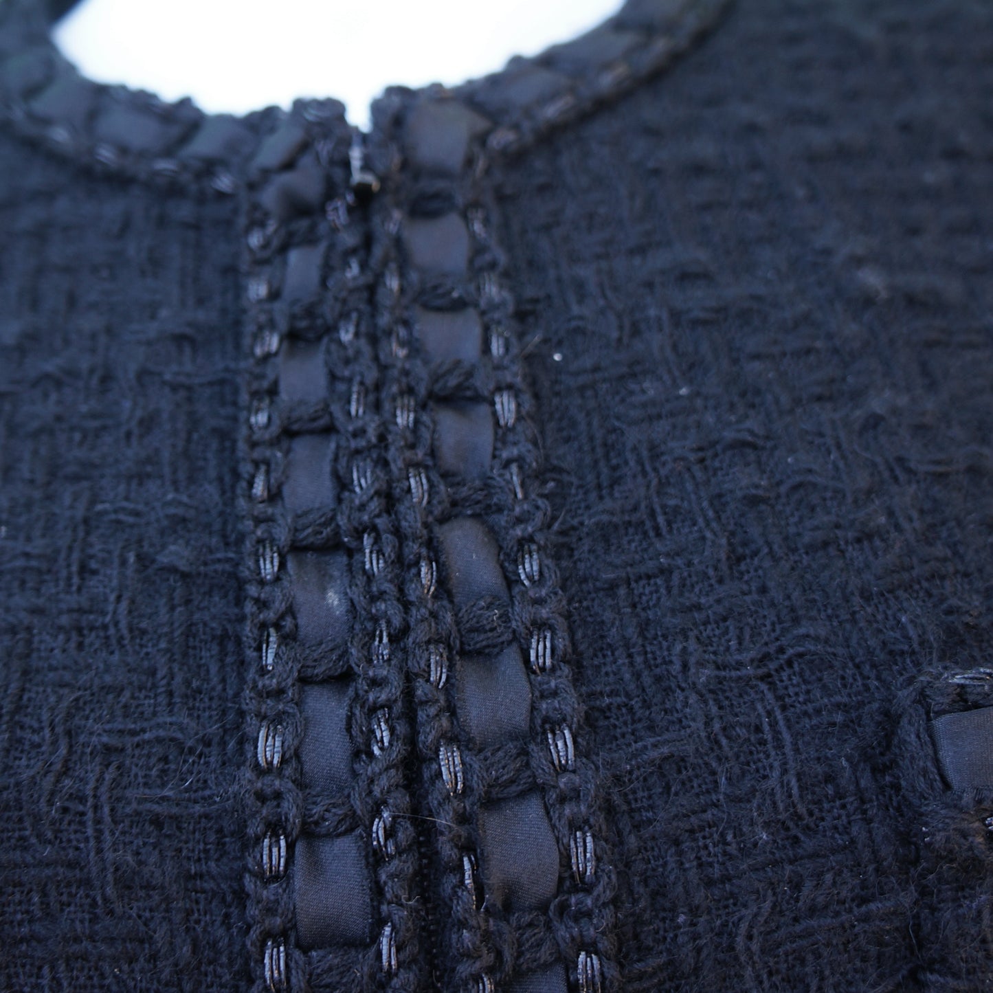 CHANEL 2017 TWEED BLACK ZIPPER JACKET - leefluxury.com