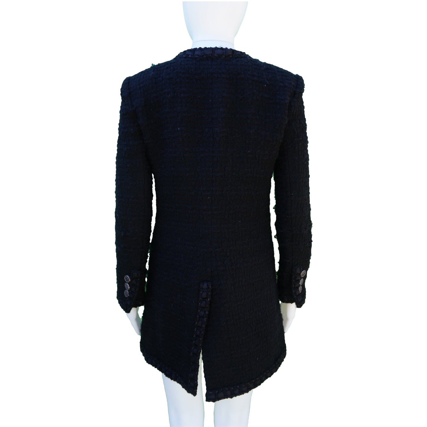 CHANEL 2017 TWEED BLACK ZIPPER JACKET - leefluxury.com