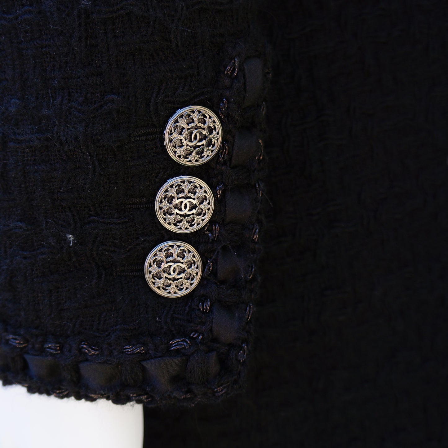 CHANEL 2017 TWEED BLACK ZIPPER JACKET - leefluxury.com