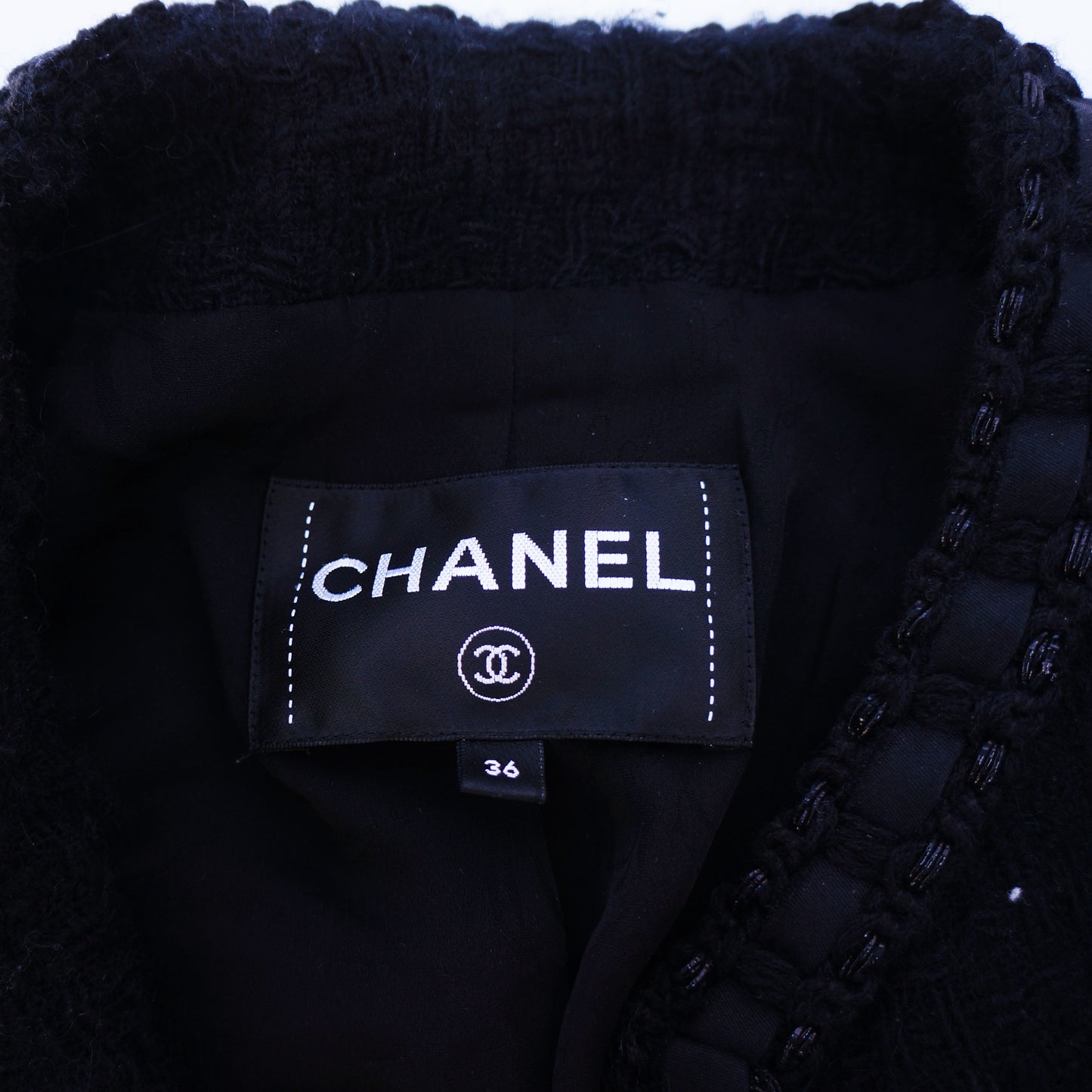 CHANEL 2017 TWEED BLACK ZIPPER JACKET - leefluxury.com
