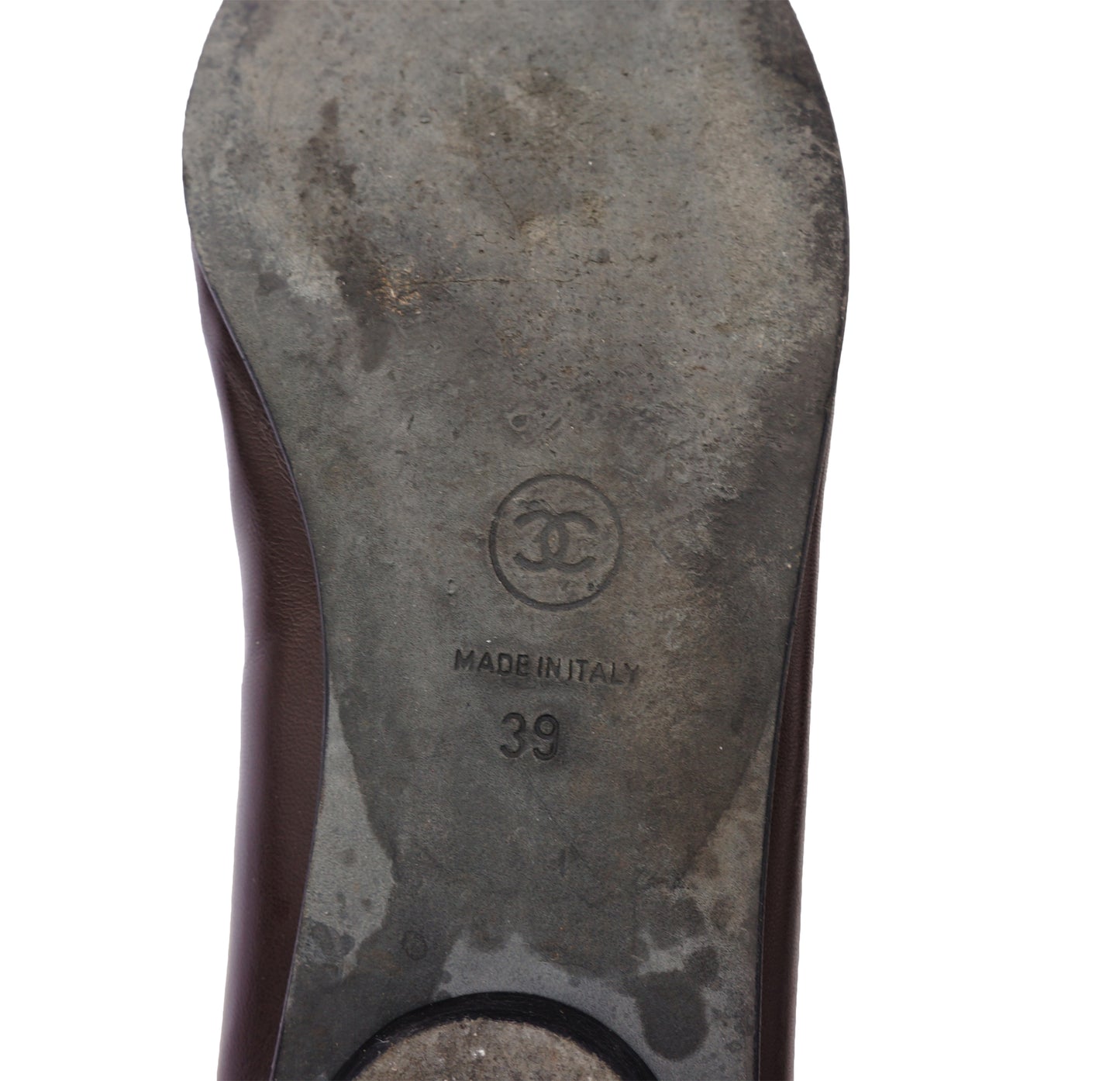 CHANEL LEATHER CAP TOE BALLET FLATS - leefluxury.com