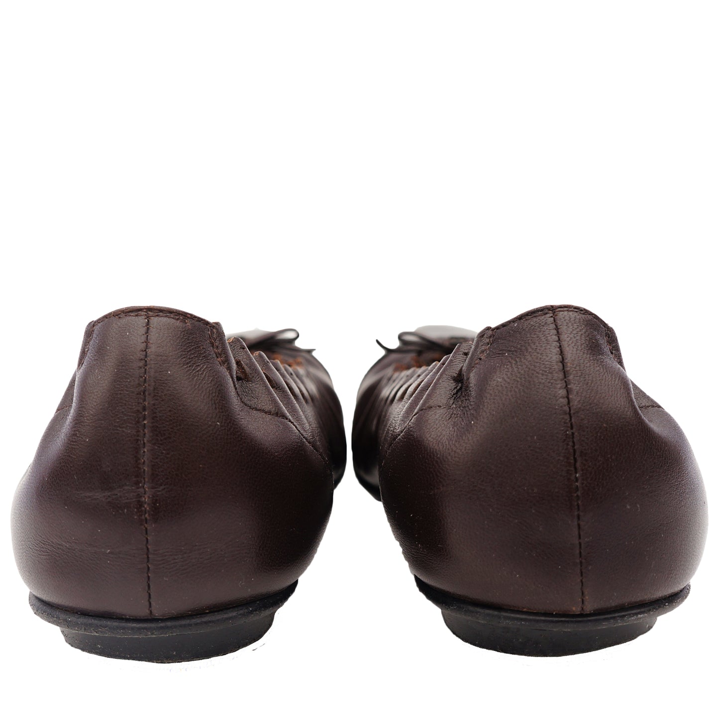 CHANEL LEATHER CAP TOE BALLET FLATS - leefluxury.com