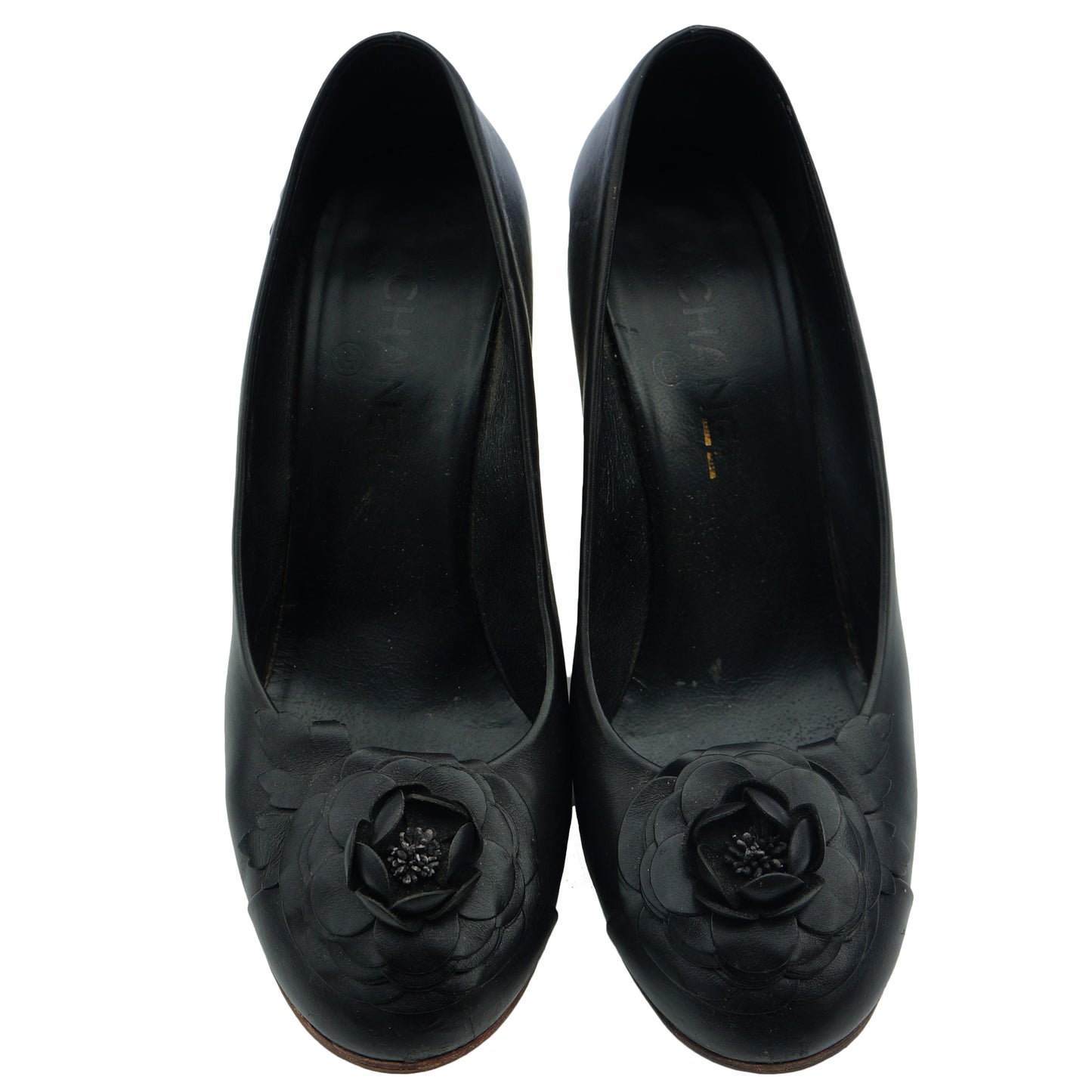 CHANEL 2015 CAMELLIA LEATHER PUMPS - leefluxury.com