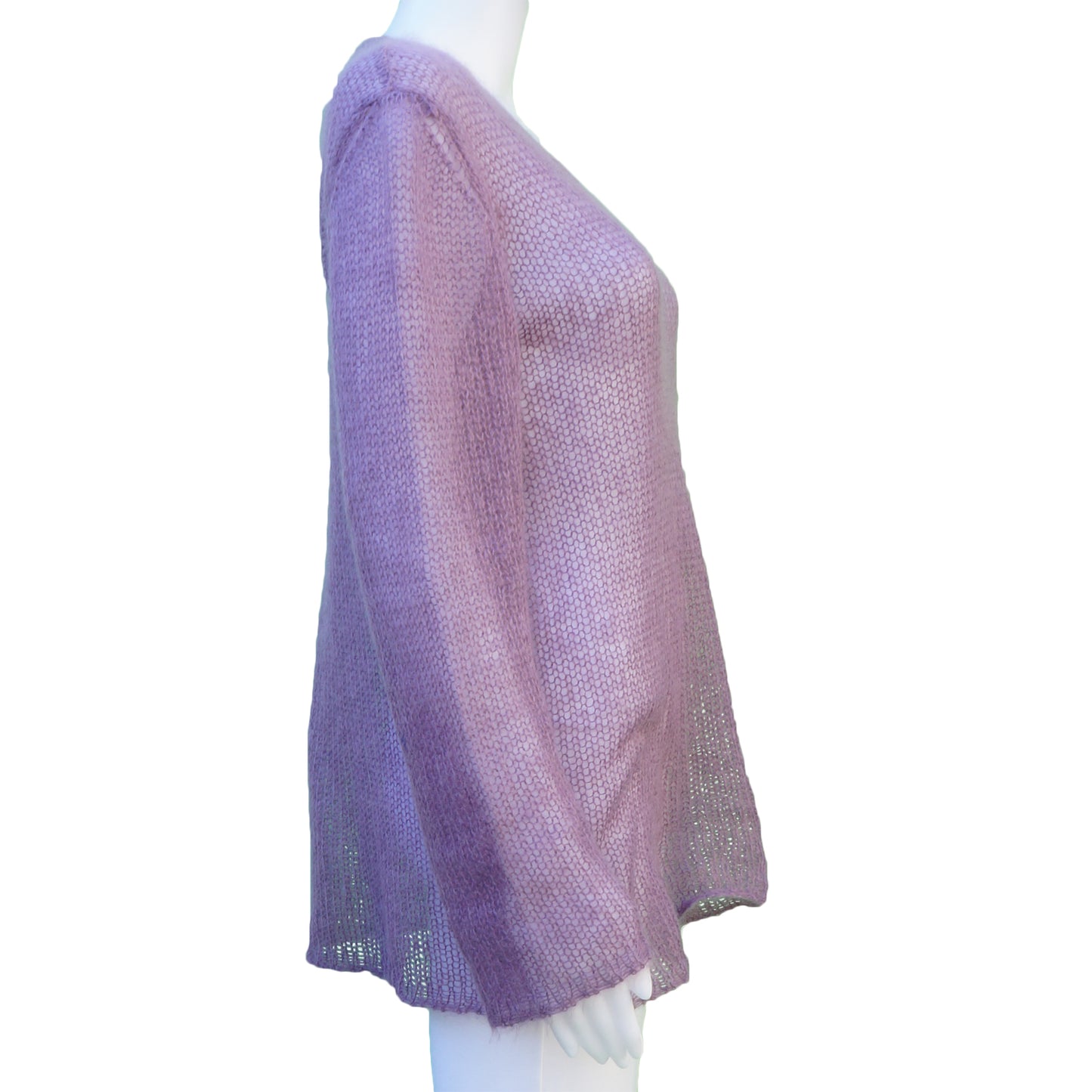 CHANEL MOHAIR OPEN KNIT SWEATER - leefluxury.com
