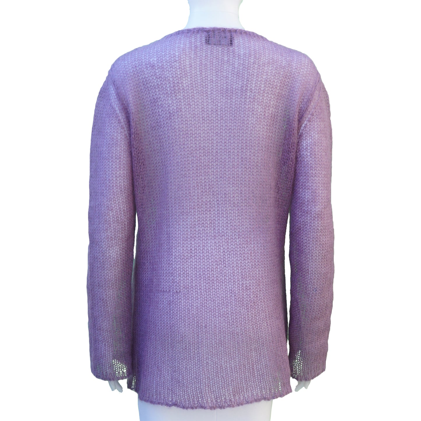 CHANEL MOHAIR OPEN KNIT SWEATER - leefluxury.com