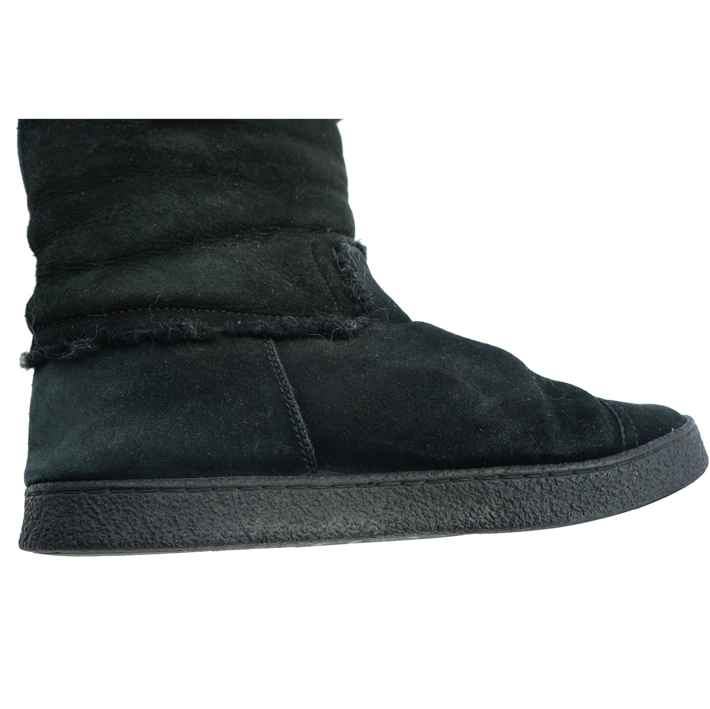 CHANEL CC MID-CALF SUEDE BOOTS - leefluxury.com