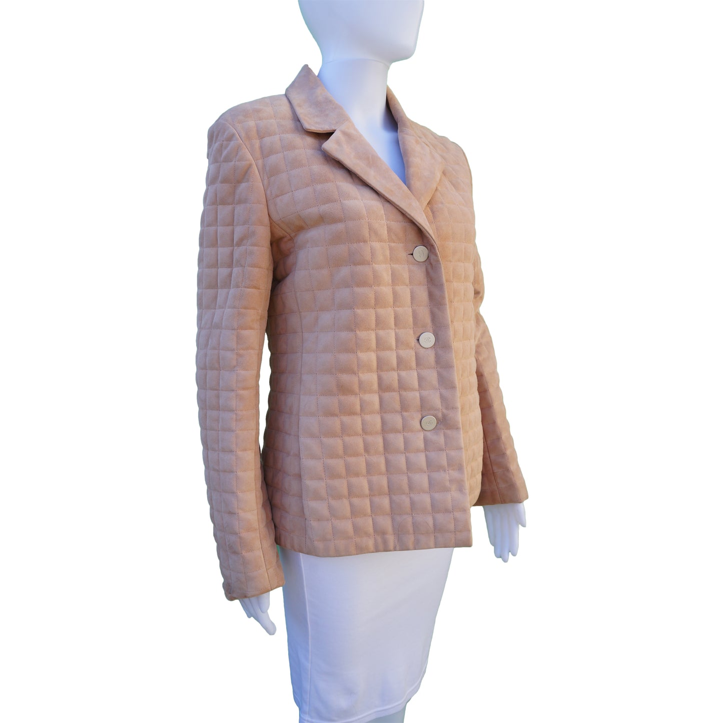 CHANEL MATELASSE QUILTED SUEDE JACKET - leefluxury.com