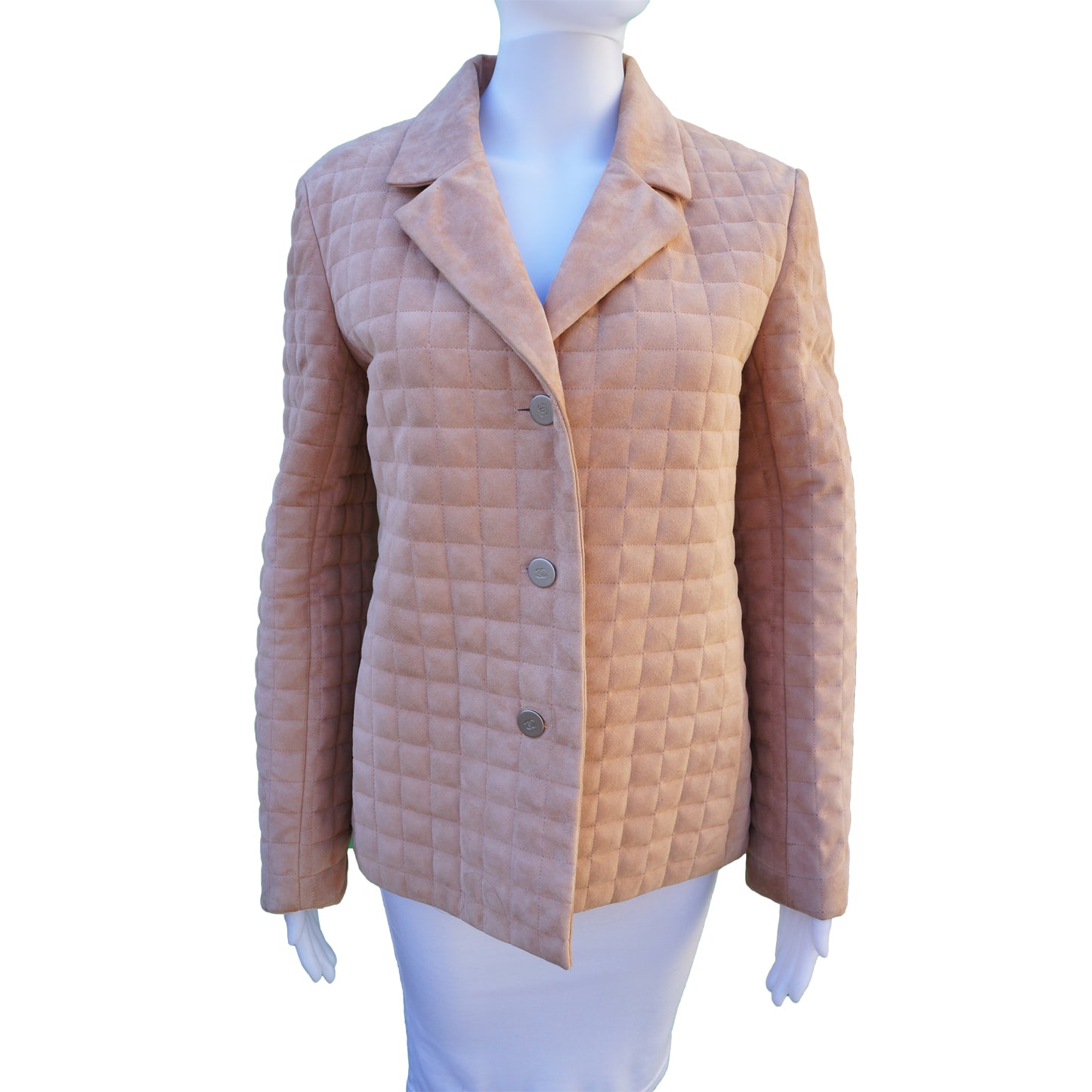 CHANEL MATELASSE QUILTED SUEDE JACKET - leefluxury.com