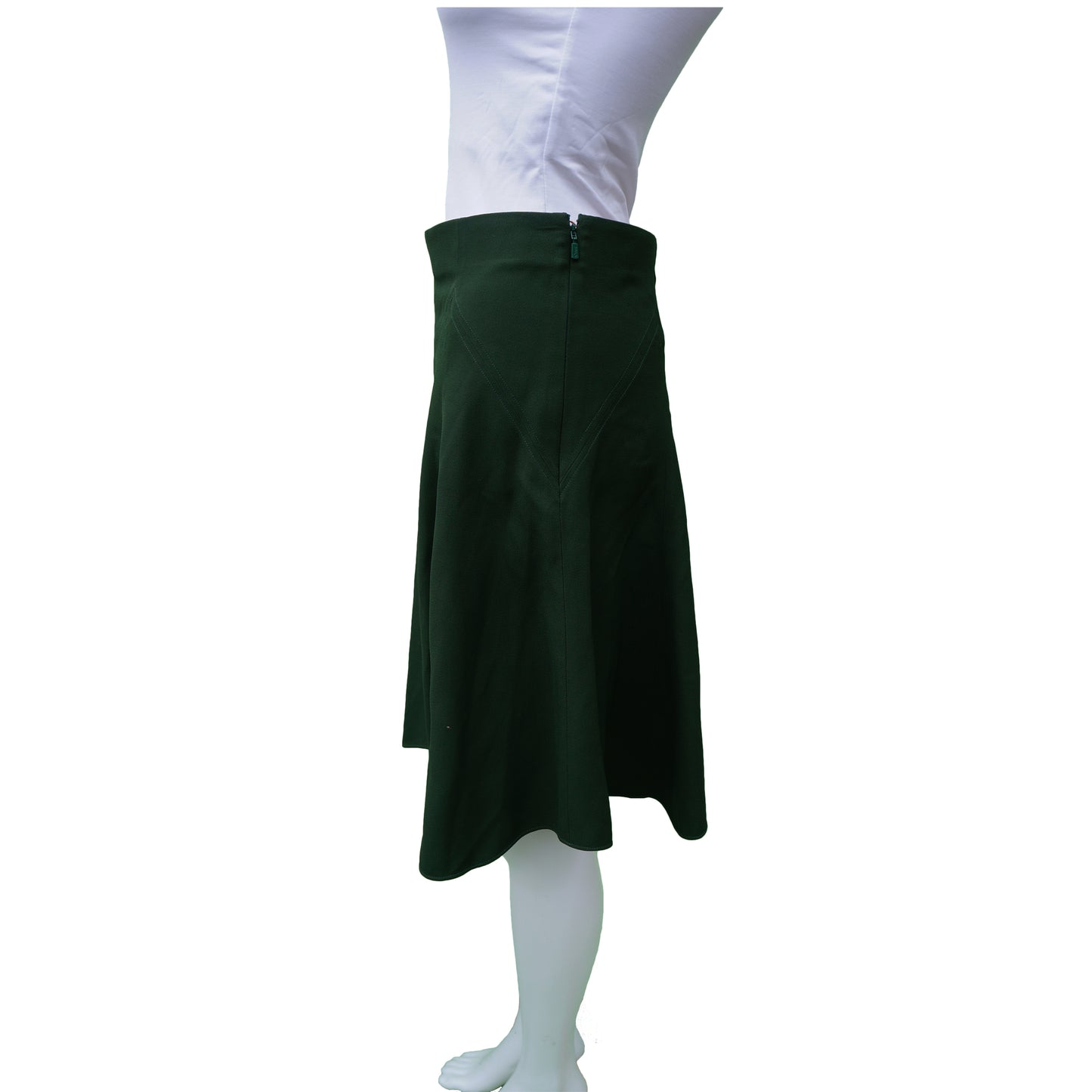 CHLOE 2016 FOREST GREEN A-LINE SKIRT - leefluxury.com