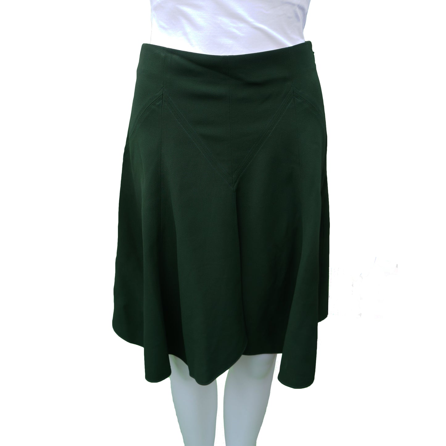 CHLOE 2016 FOREST GREEN A-LINE SKIRT - leefluxury.com