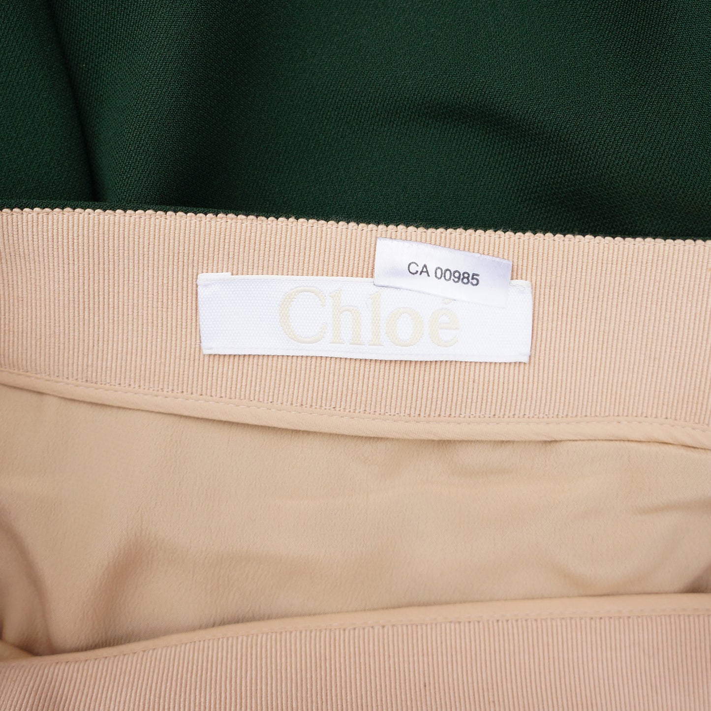 CHLOE 2016 FOREST GREEN A-LINE SKIRT - leefluxury.com