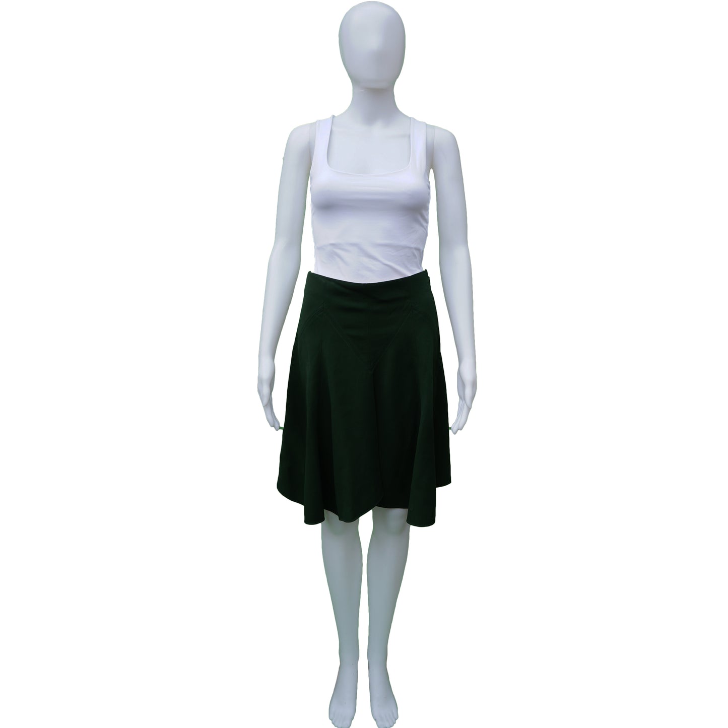 CHLOE 2016 FOREST GREEN A-LINE SKIRT - leefluxury.com