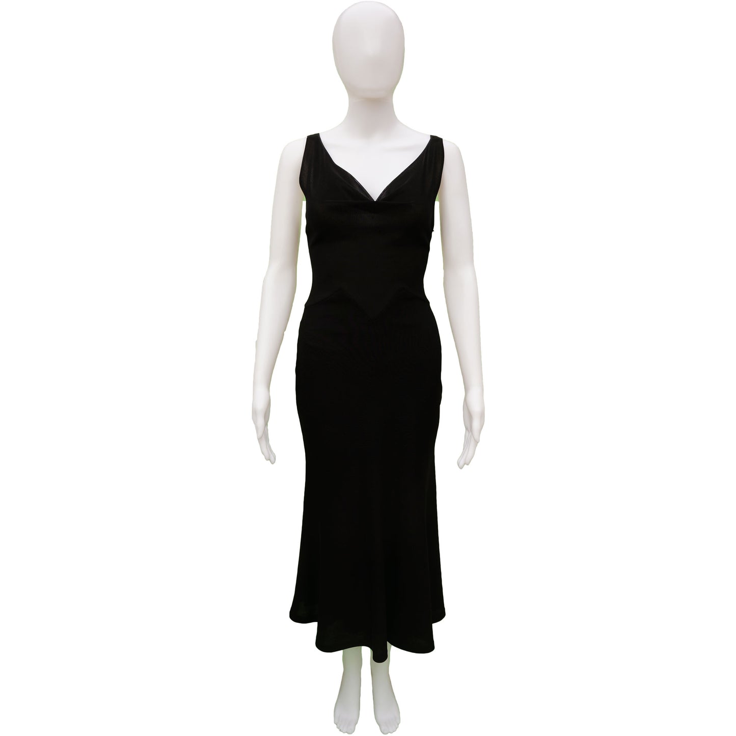 CHRISTIAN DIOR SLEEVELESS BLACK MIDI COCKTAIL NIGHT OUT DRESS - leefluxury.com