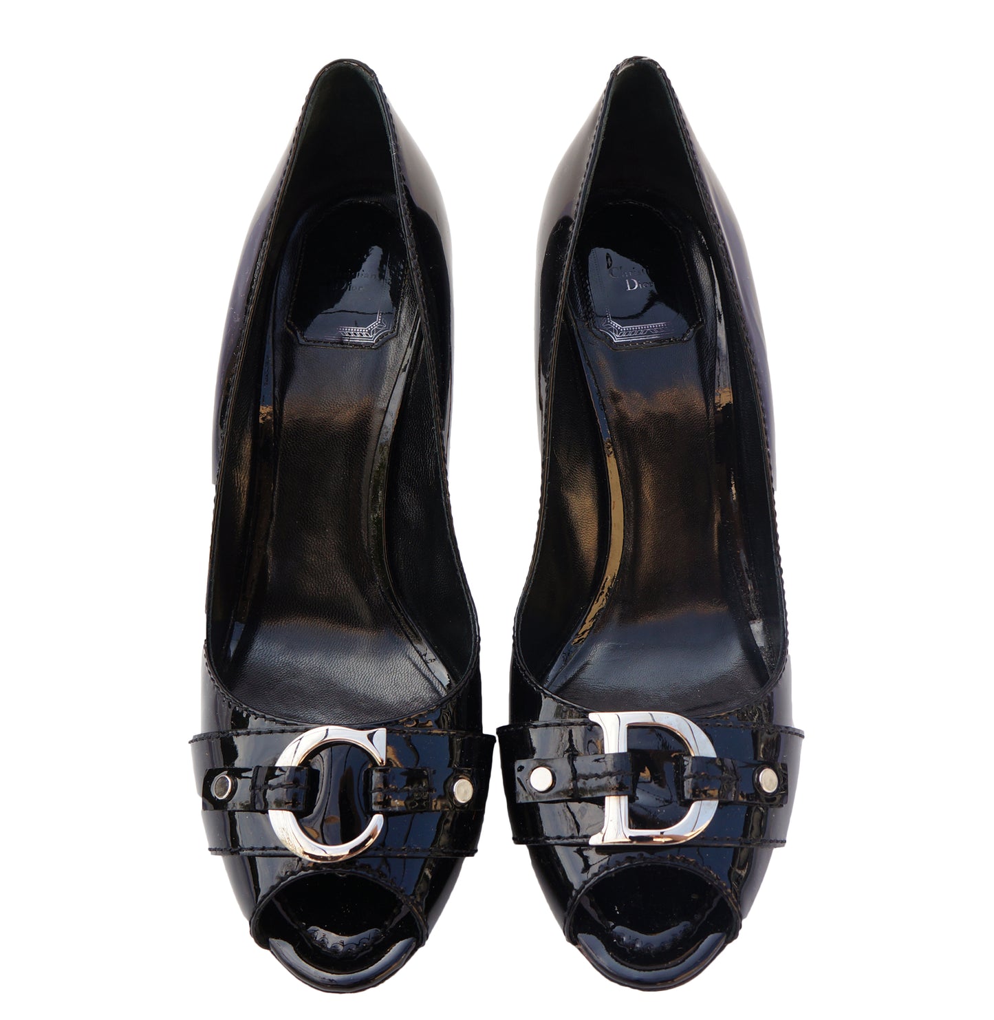 CHRISTIAN DIOR DIOR ID PATENT LEATHER PUMPS - leefluxury.com