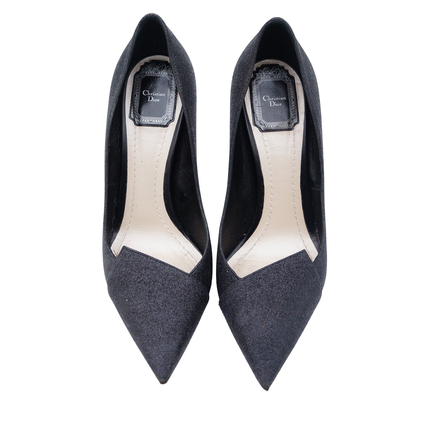 CHRISTIAN DIOR GLITTER PUMP HEELS SHOES - leefluxury.com