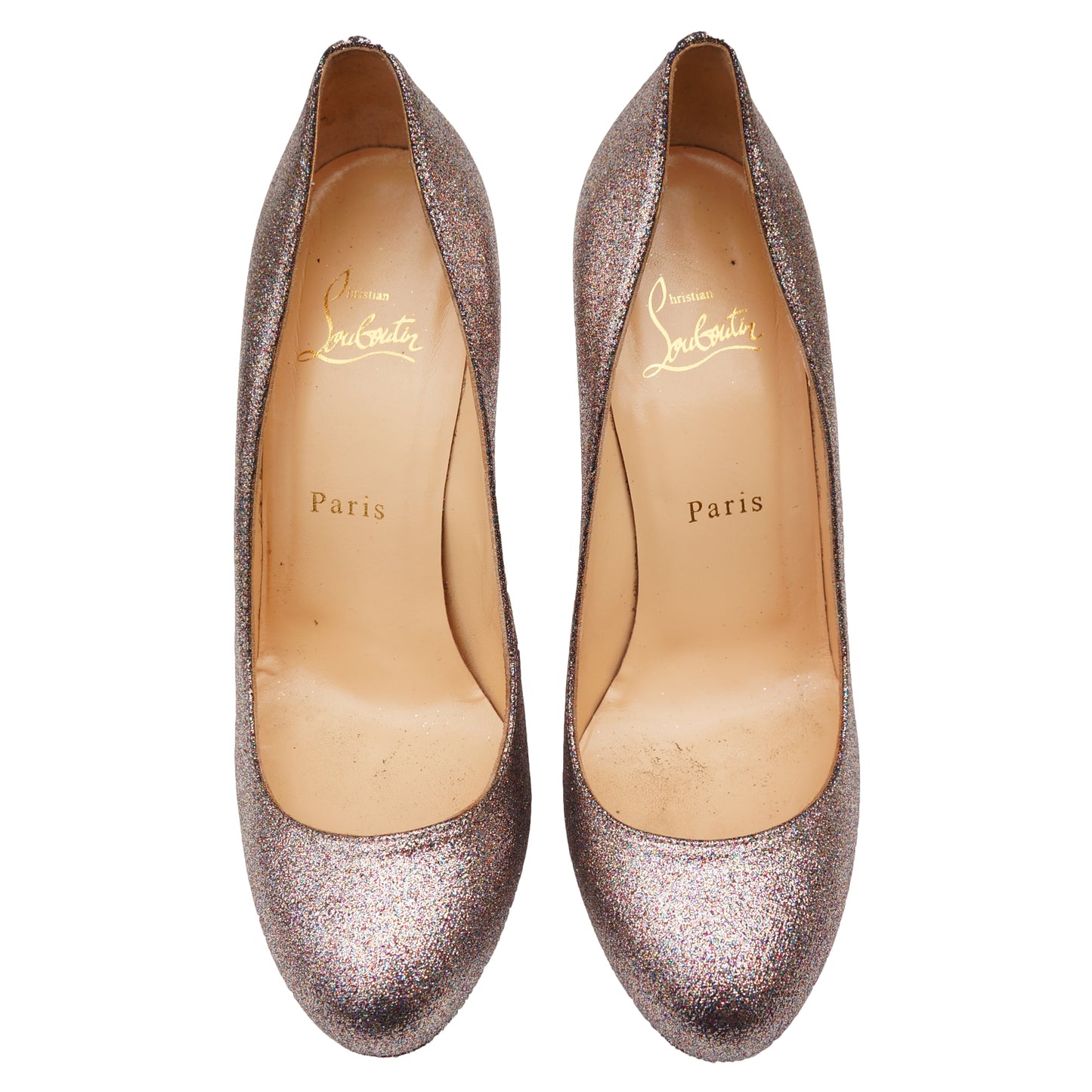 CHRISTIAN LOUBOUTIN GLITTER SIMPLE PUMP - leefluxury.com