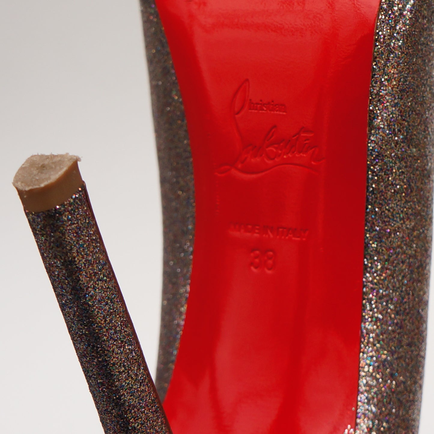 CHRISTIAN LOUBOUTIN GLITTER SIMPLE PUMP - leefluxury.com