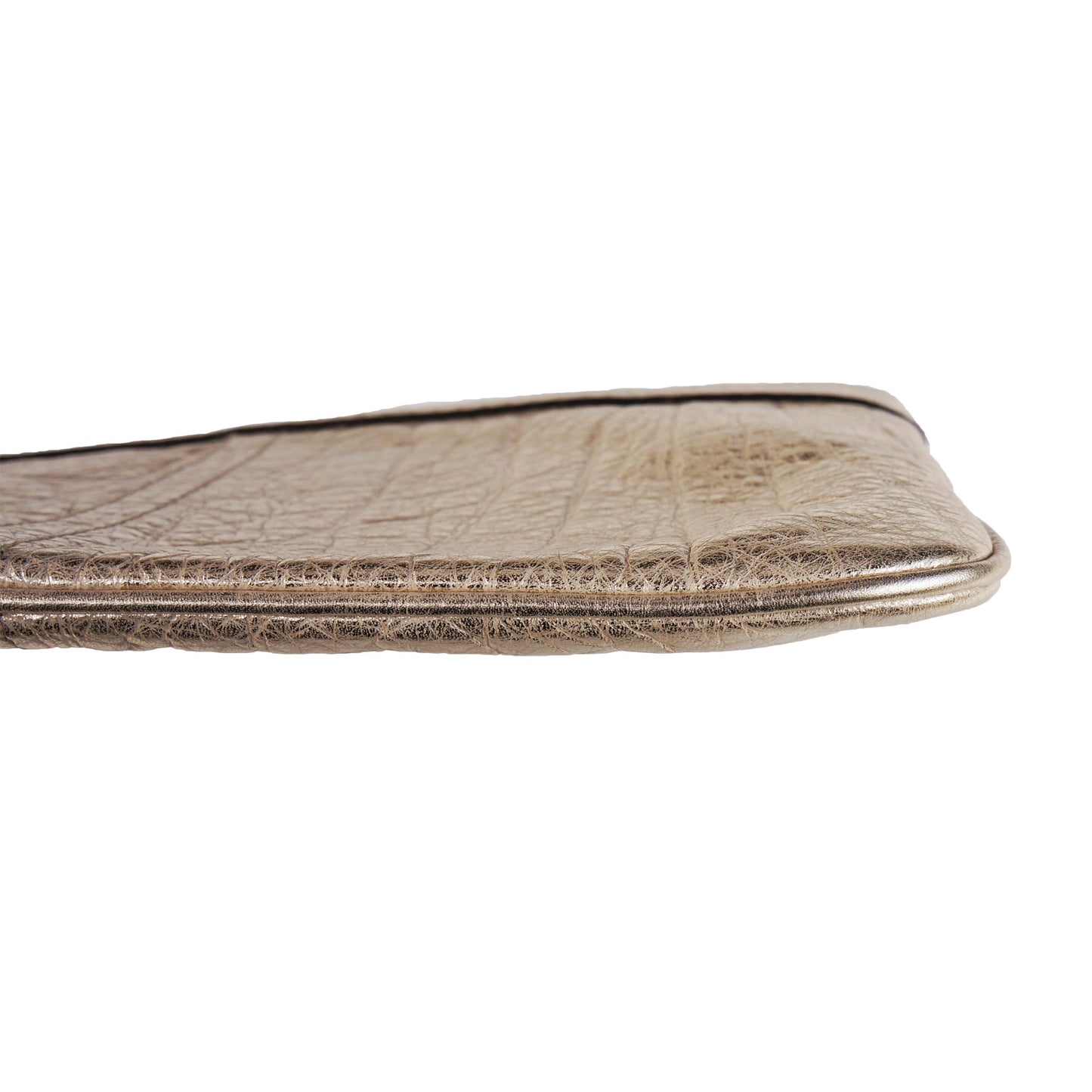 COACH METALLIC GRAINED LEATHER WRISTLET CLUTCH BAG - leefluxury.com