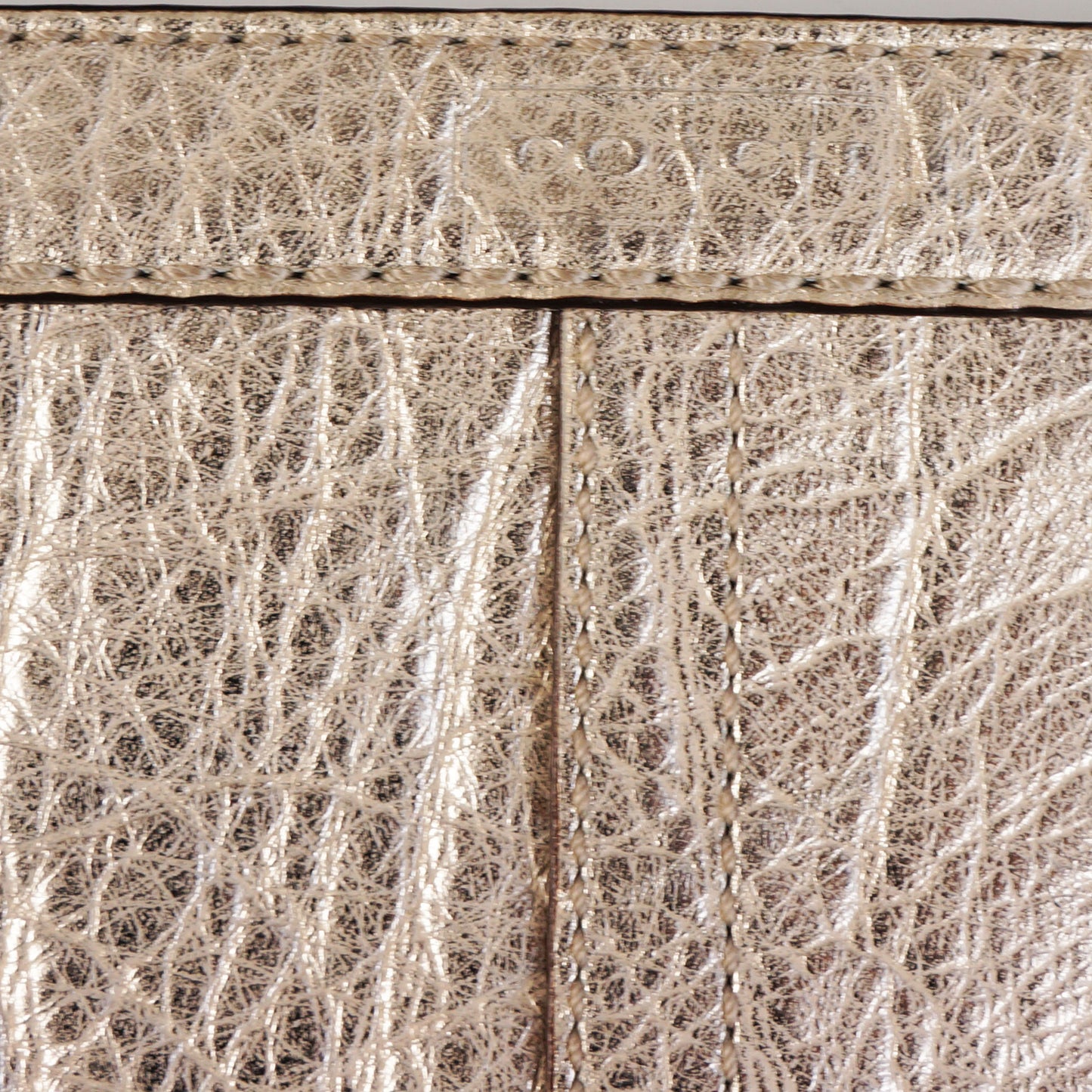 COACH METALLIC GRAINED LEATHER WRISTLET CLUTCH BAG - leefluxury.com