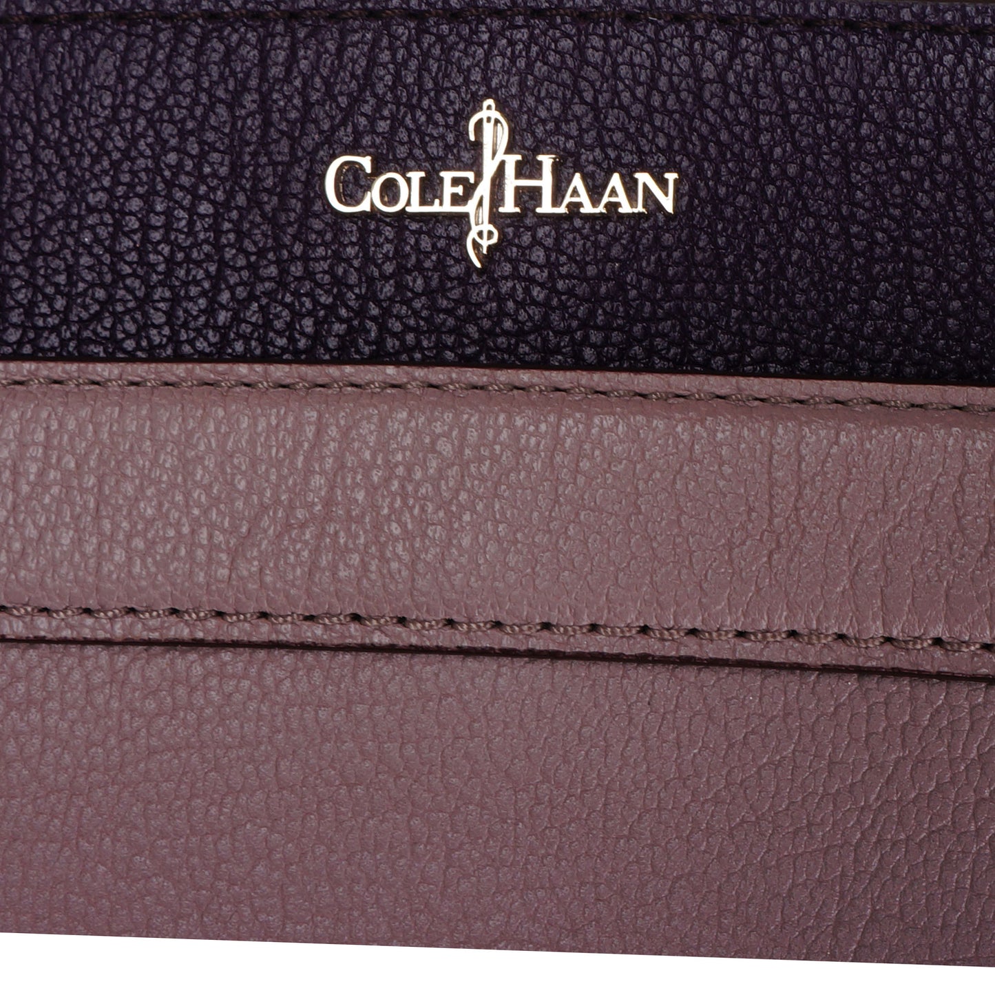 COLE HAAN PURPLE TAUPE LEATHER CONVERTIBLE CLUTCH SHOULDER BAG - leefluxury.com