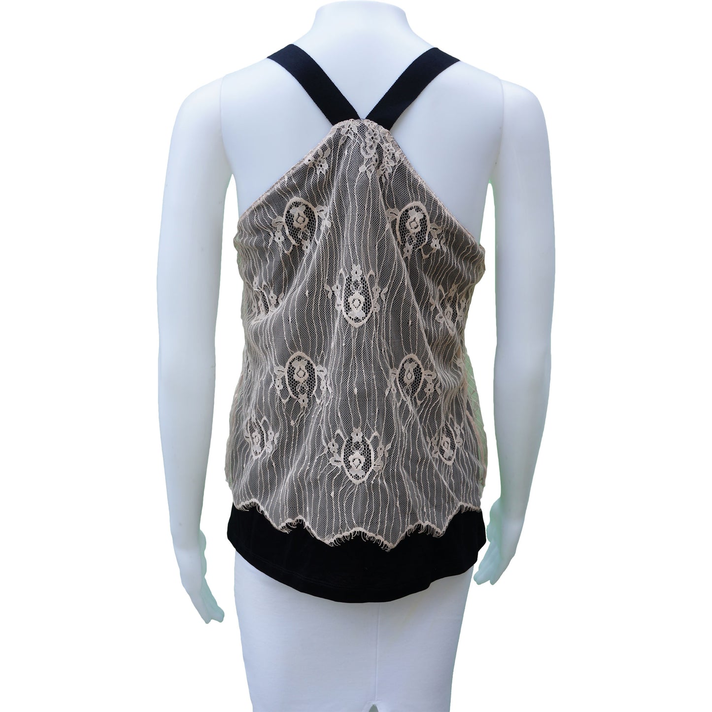 COP COPINE LACE OVERLAY HALTER TOP - leefluxury.com