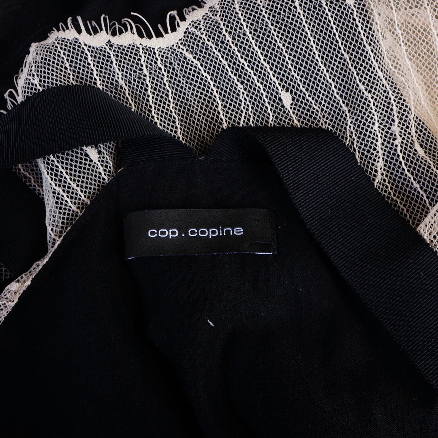 COP COPINE LACE OVERLAY HALTER TOP - leefluxury.com