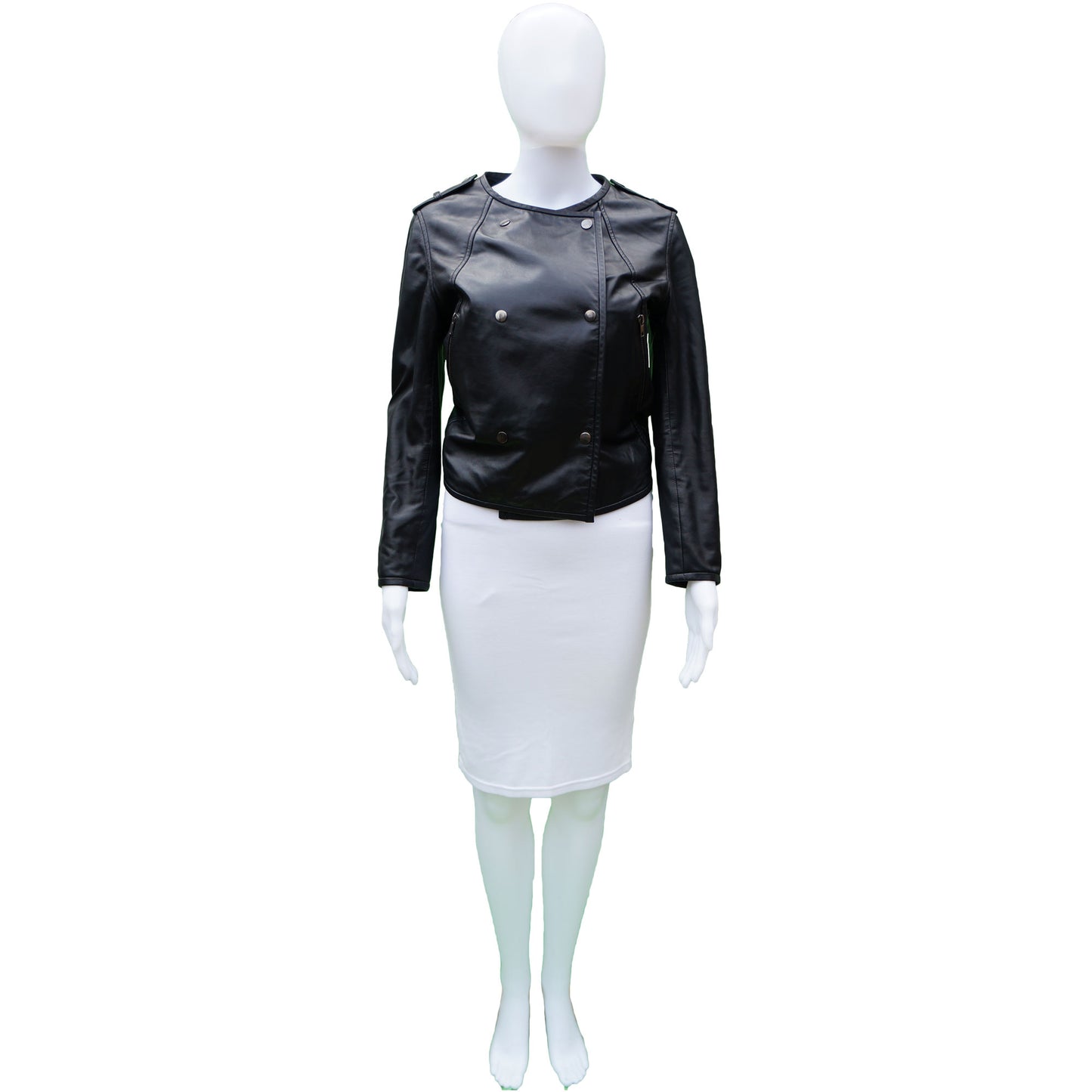 COP COPINE LEATHER BOMBER MOTO JACKET - leefluxury.com