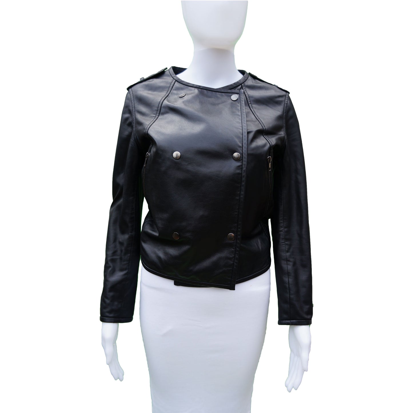 COP COPINE LEATHER BOMBER MOTO JACKET - leefluxury.com
