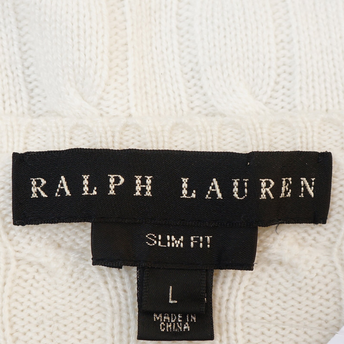 RALPH LAUREN BLACK LABEL CREAM CABLE KNIT CASHMERE TOP - leefluxury.com