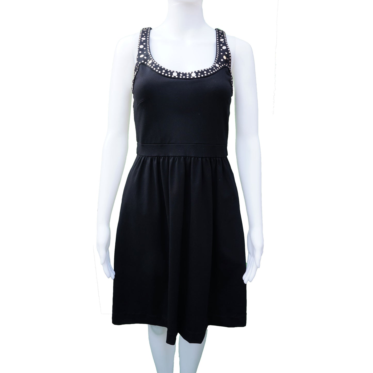 CYNTHIA ROWLEY STUDDED BLACK COCKTAIL DRESS - leefluxury.com