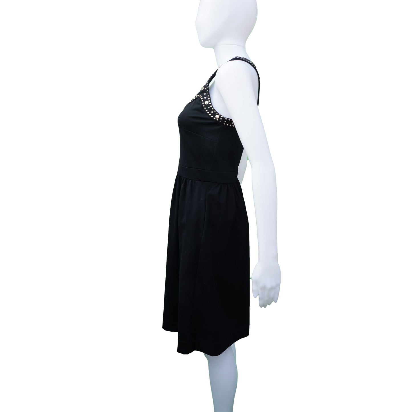 CYNTHIA ROWLEY STUDDED BLACK COCKTAIL DRESS - leefluxury.com