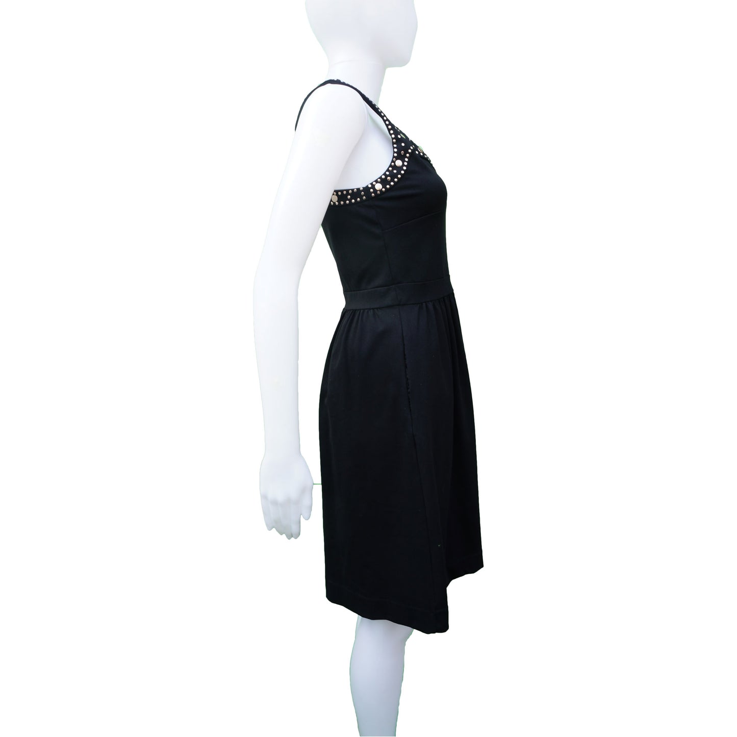 CYNTHIA ROWLEY STUDDED BLACK COCKTAIL DRESS - leefluxury.com