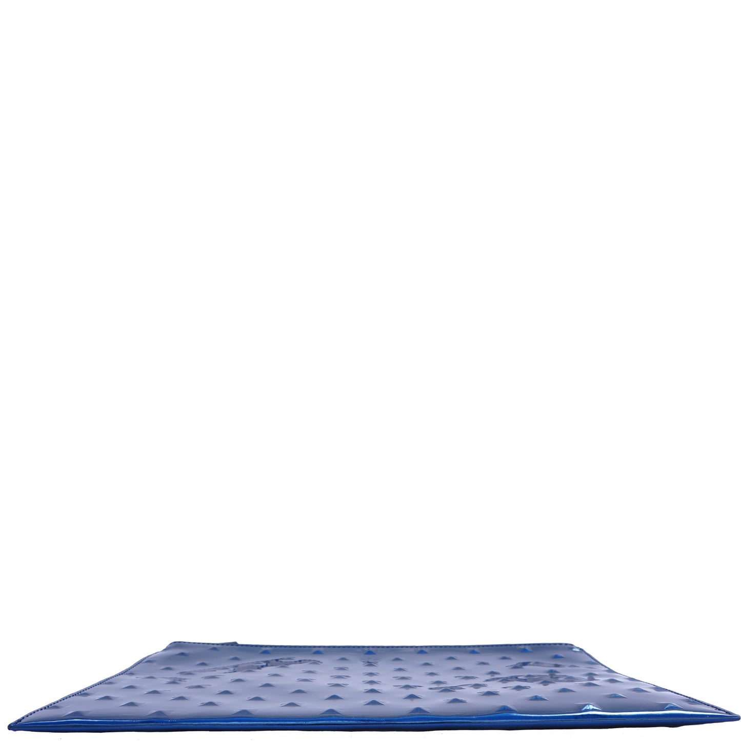 ELA STUDDED EDITOR'S POUCH MIRROR BLUE CLUTCH NEW WITH TAGS - leefluxury.com