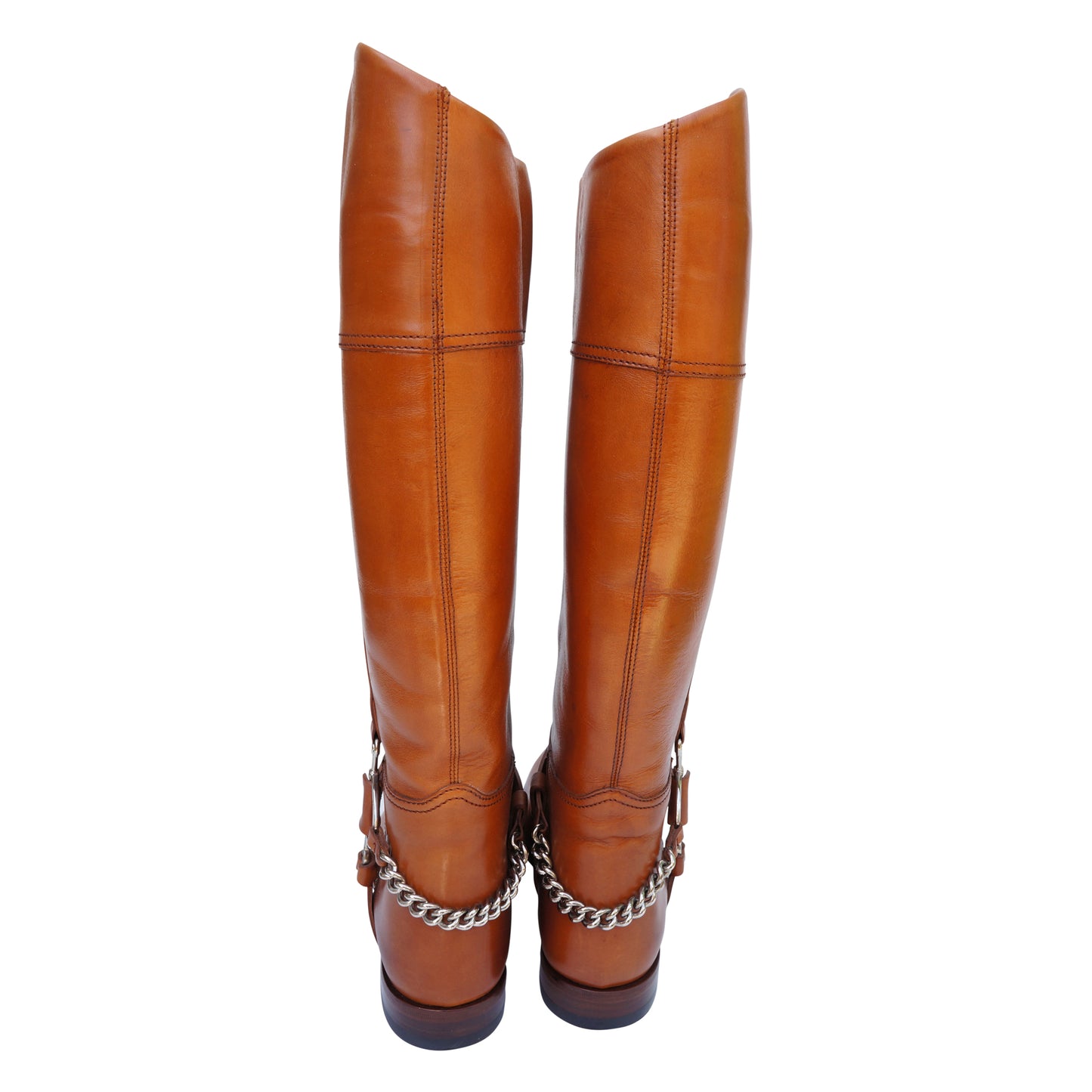 Ralph Lauren Tan Leather Knee High Riding Boots