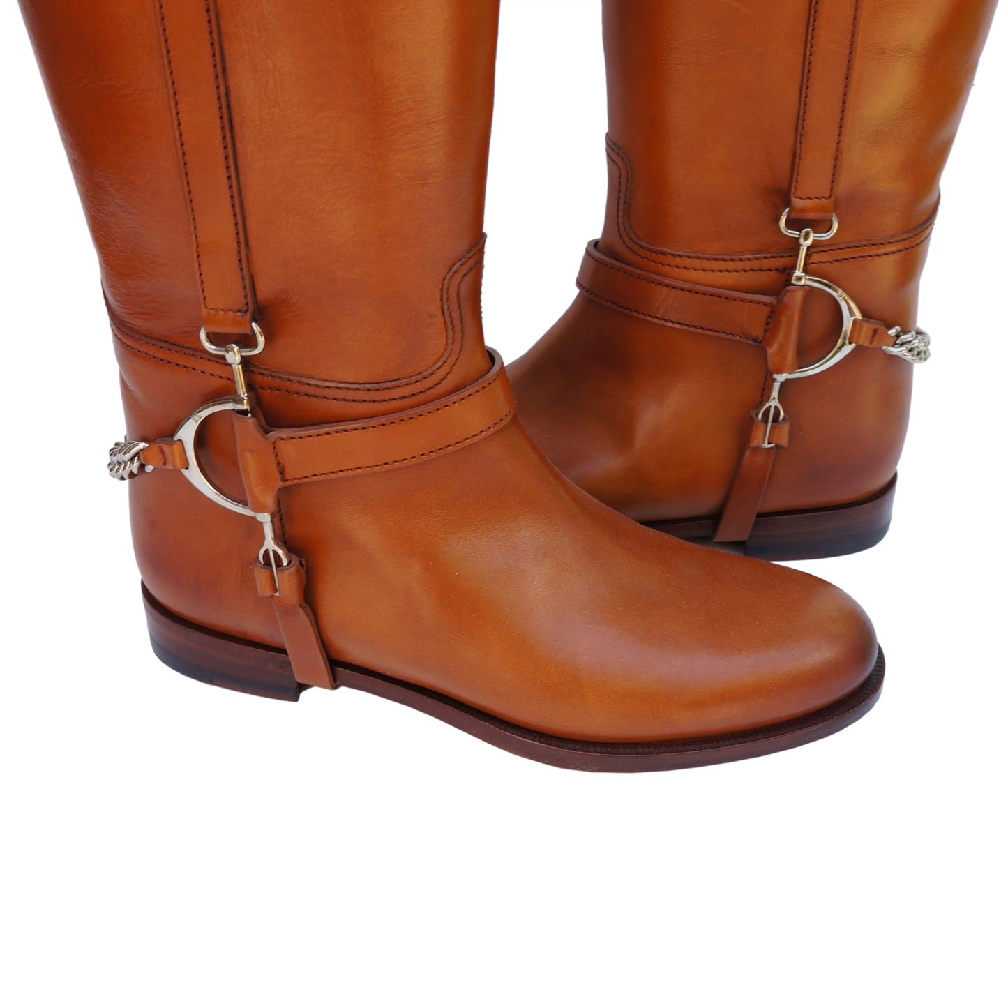 Ralph Lauren Tan Leather Knee High Riding Boots