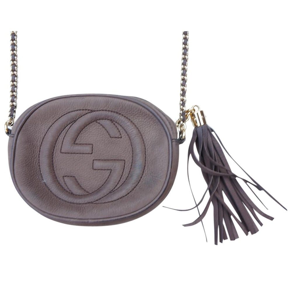 Gucci Soho Taupe Napa Leather crossbody bagGucci Soho Disco Mini Chain Crossbody Bag