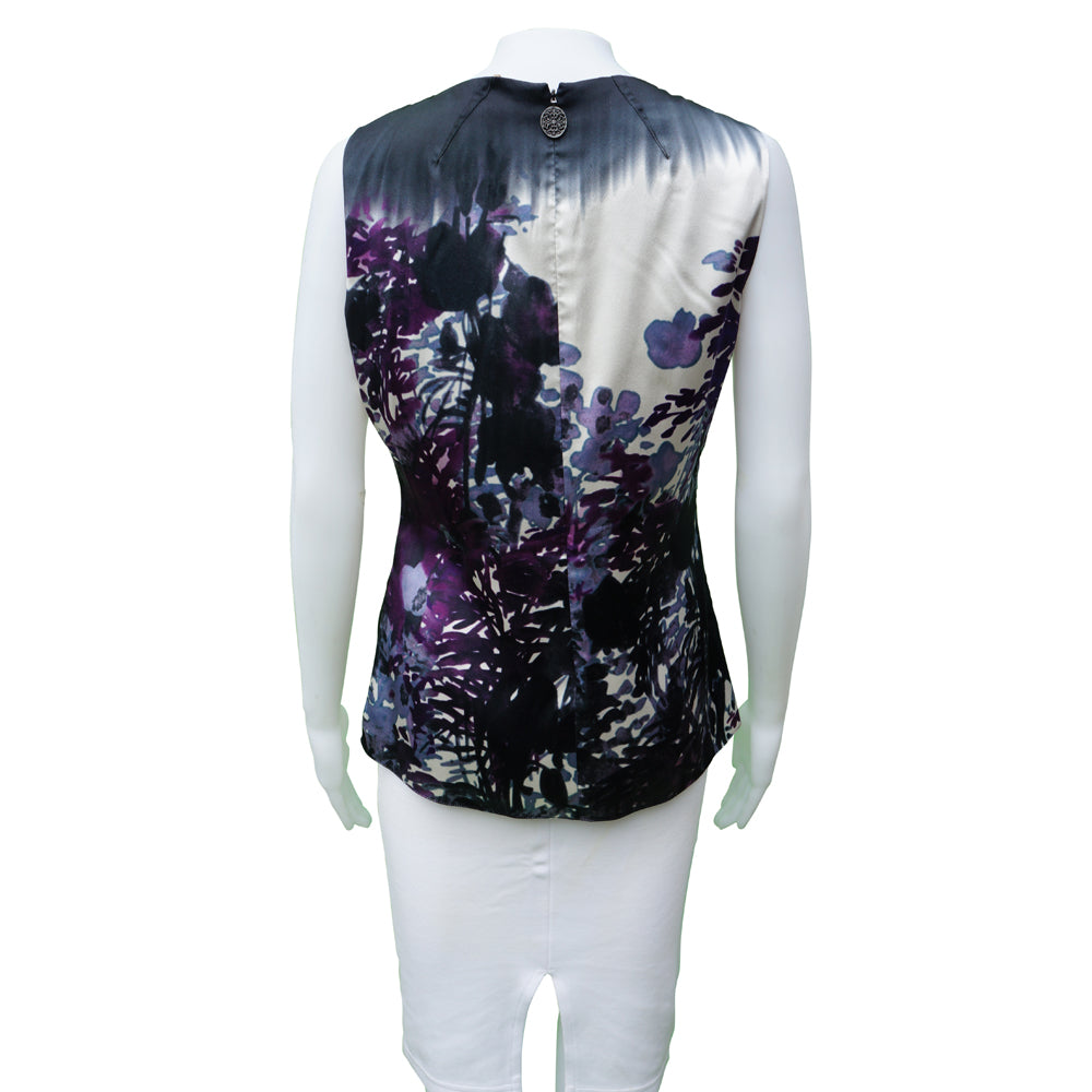 Elie Tahari Printed Silk Sleeveless Top
