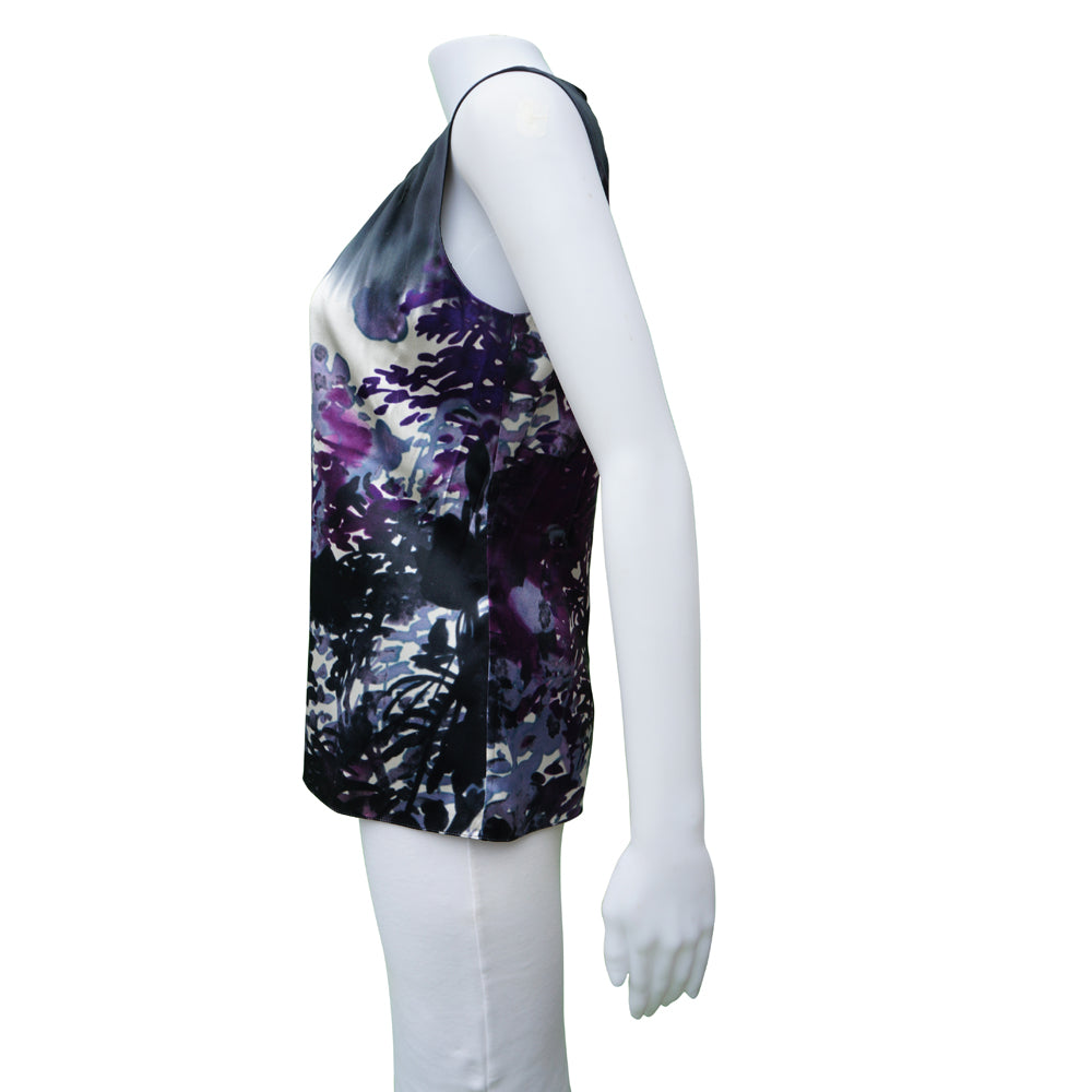 Elie Tahari Printed Silk Sleeveless Top