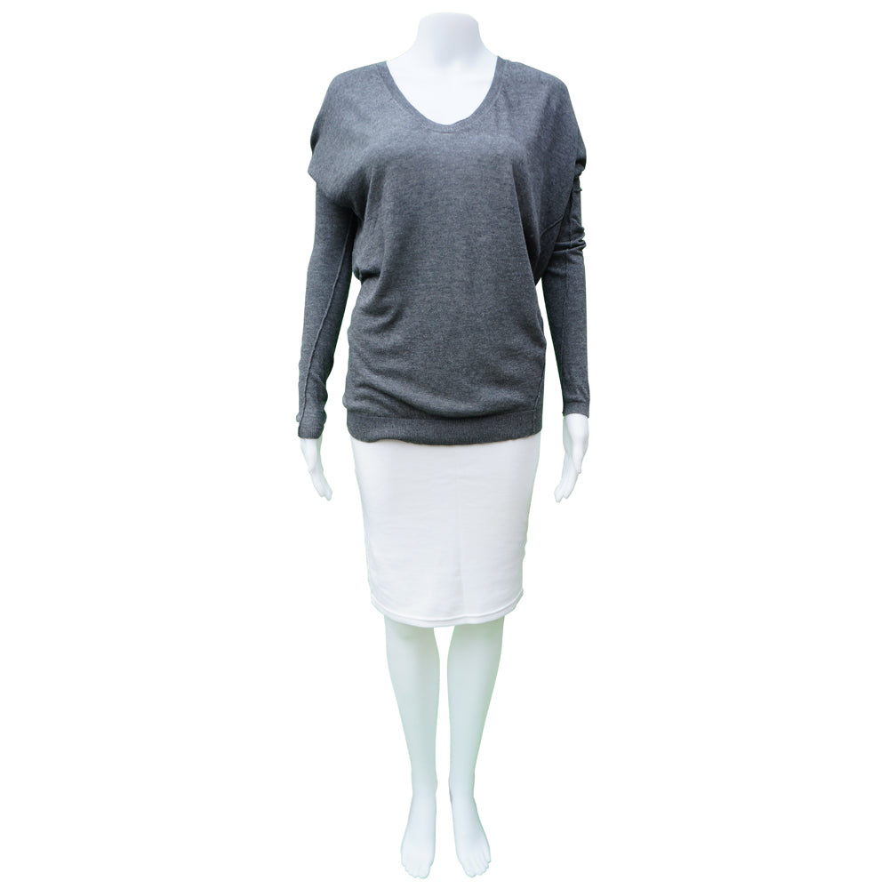 Vince Grey Wool Blend Scoop Neck Tunic