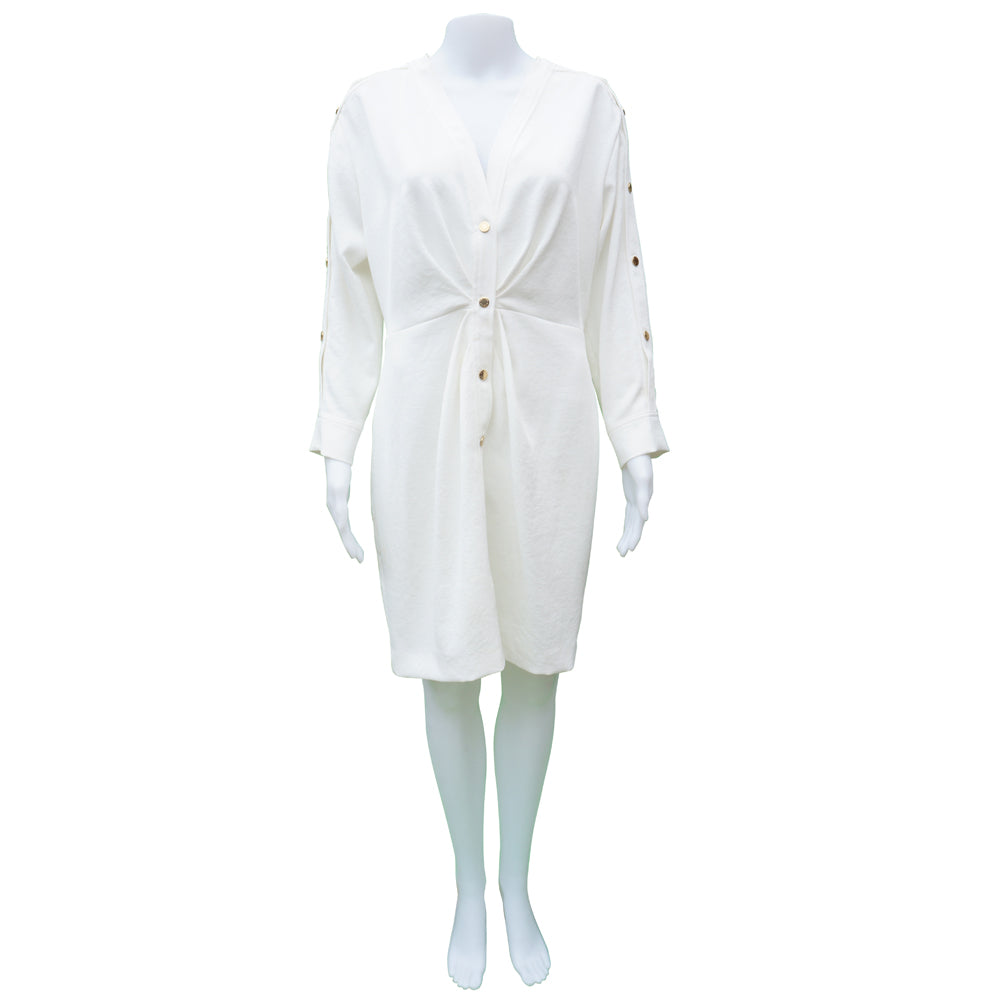 Sandro Cream Button Front Dress