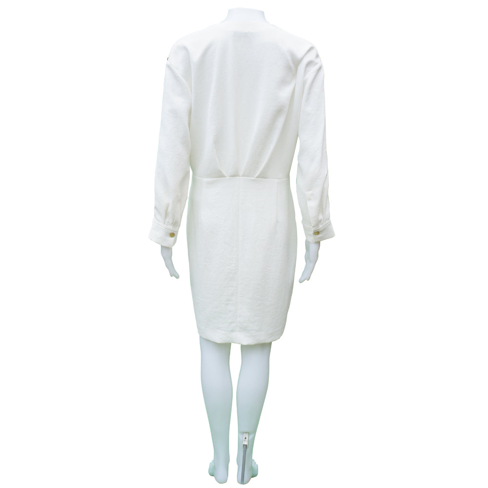 Sandro Cream Button Front Dress