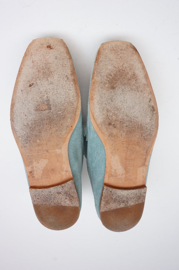 CELINE Suede Studded Accents Loafers By Phoebe Philo