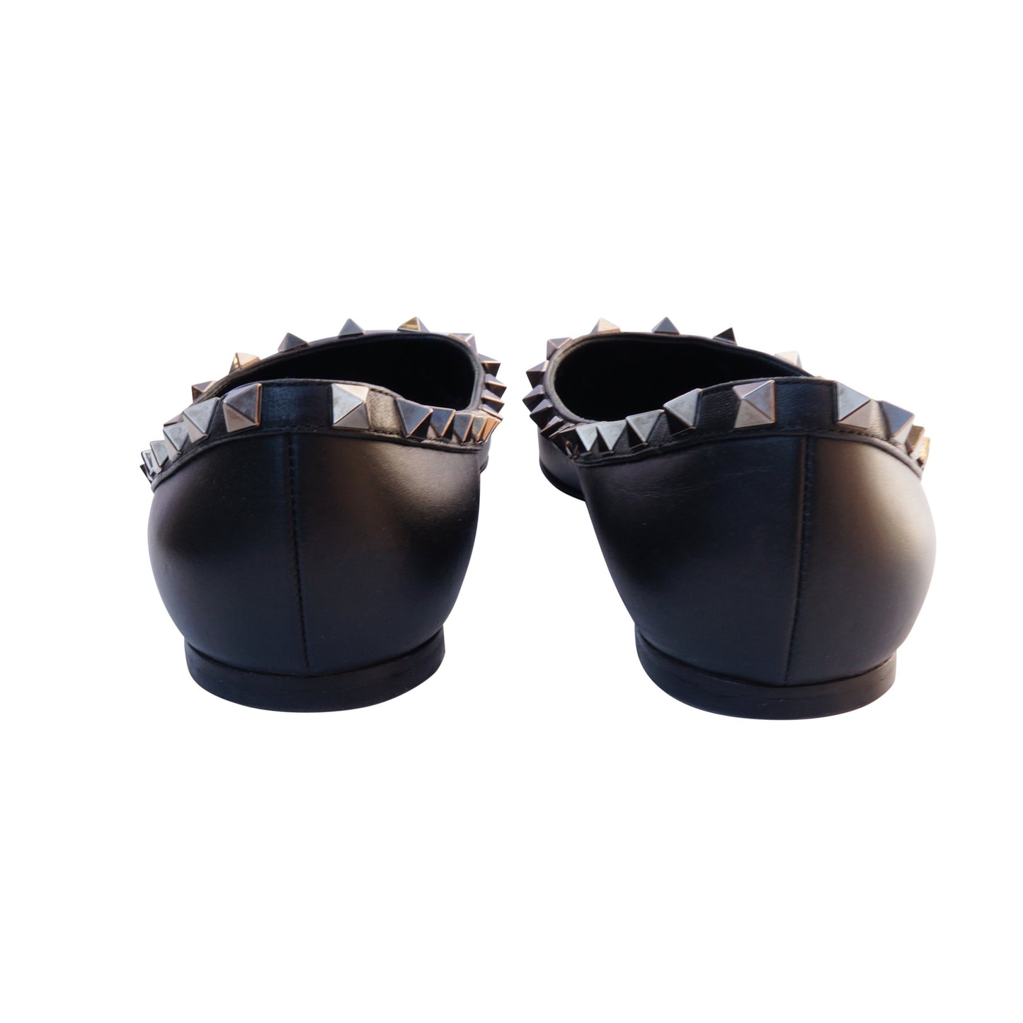 Valentino Garavani Leather Flats Black Rockstud