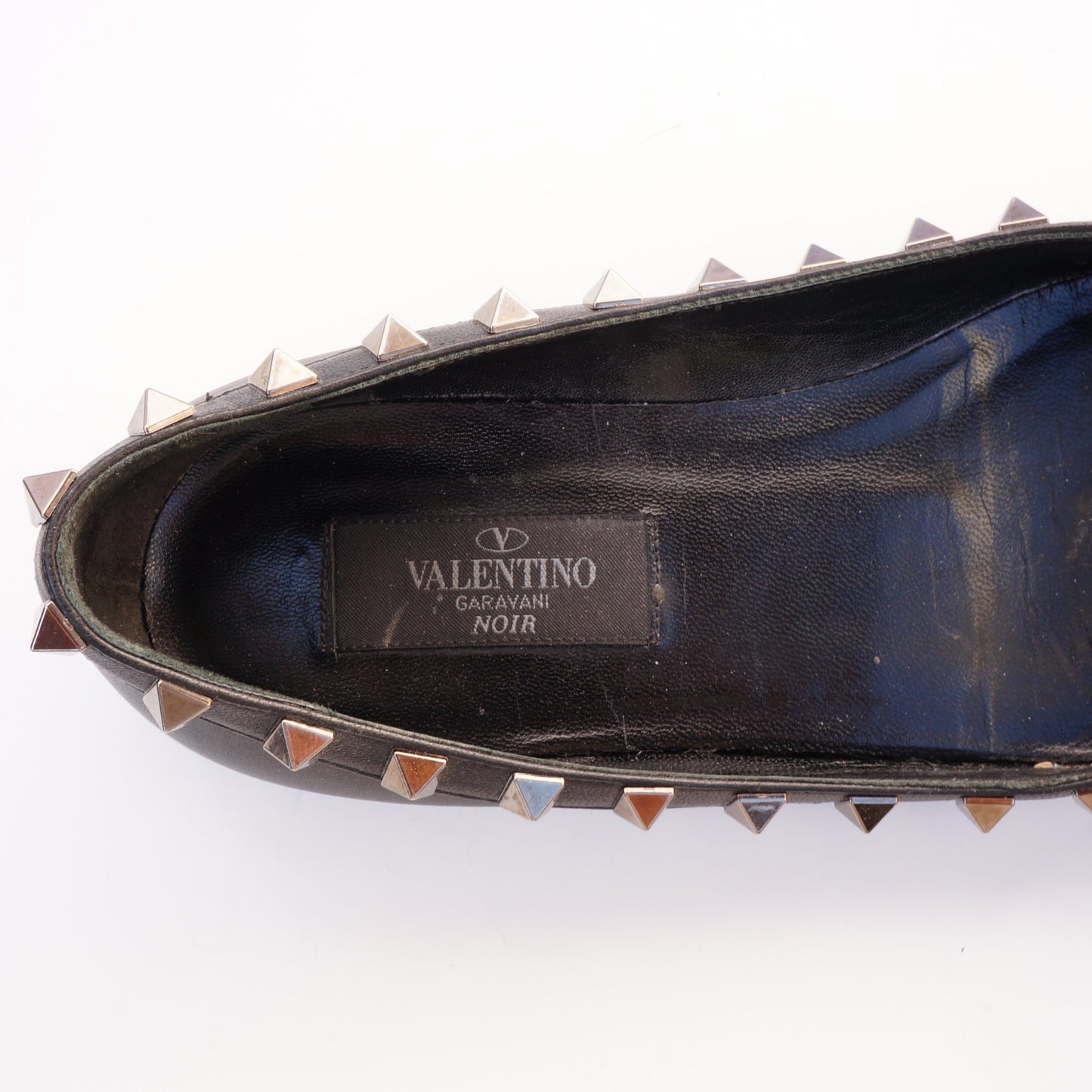 Valentino Garavani Leather Flats Black Rockstud